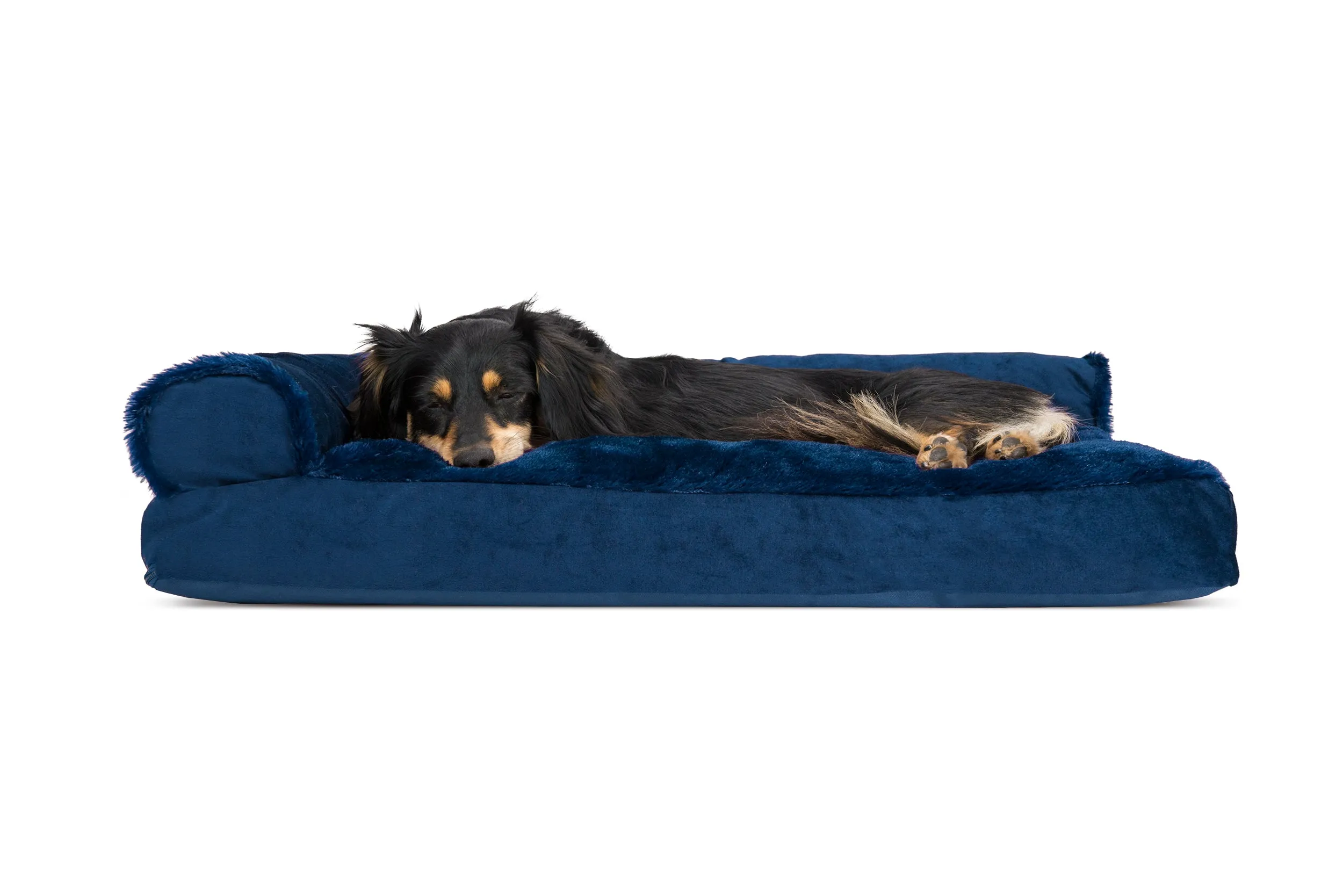 Deluxe Chaise Lounge Dog Bed - Plush & Velvet