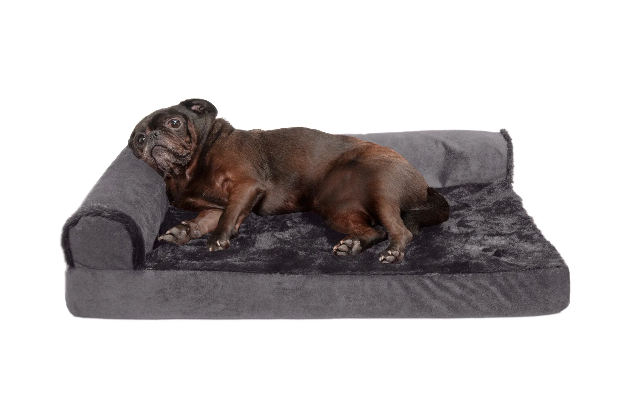 Deluxe Chaise Lounge Dog Bed - Plush & Velvet