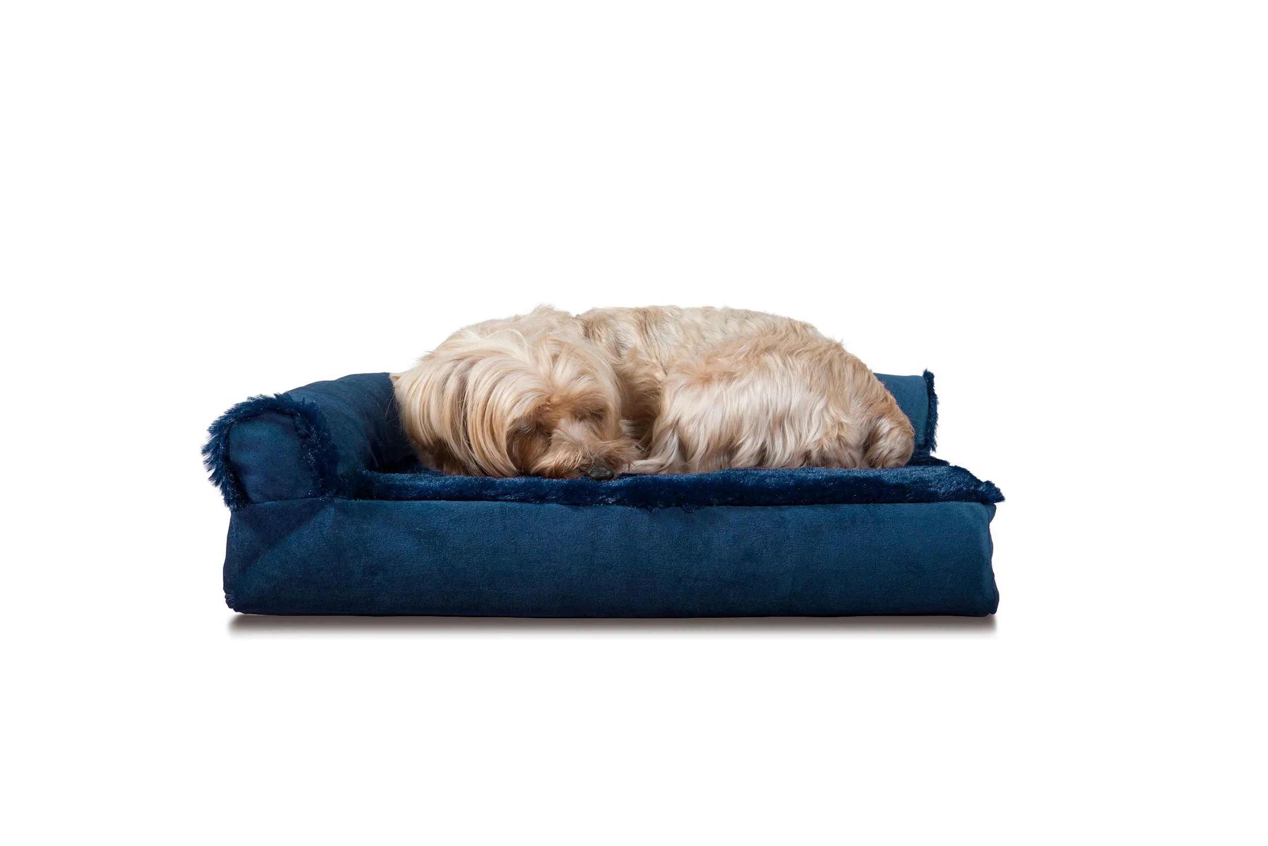 Deluxe Chaise Lounge Dog Bed - Plush & Velvet