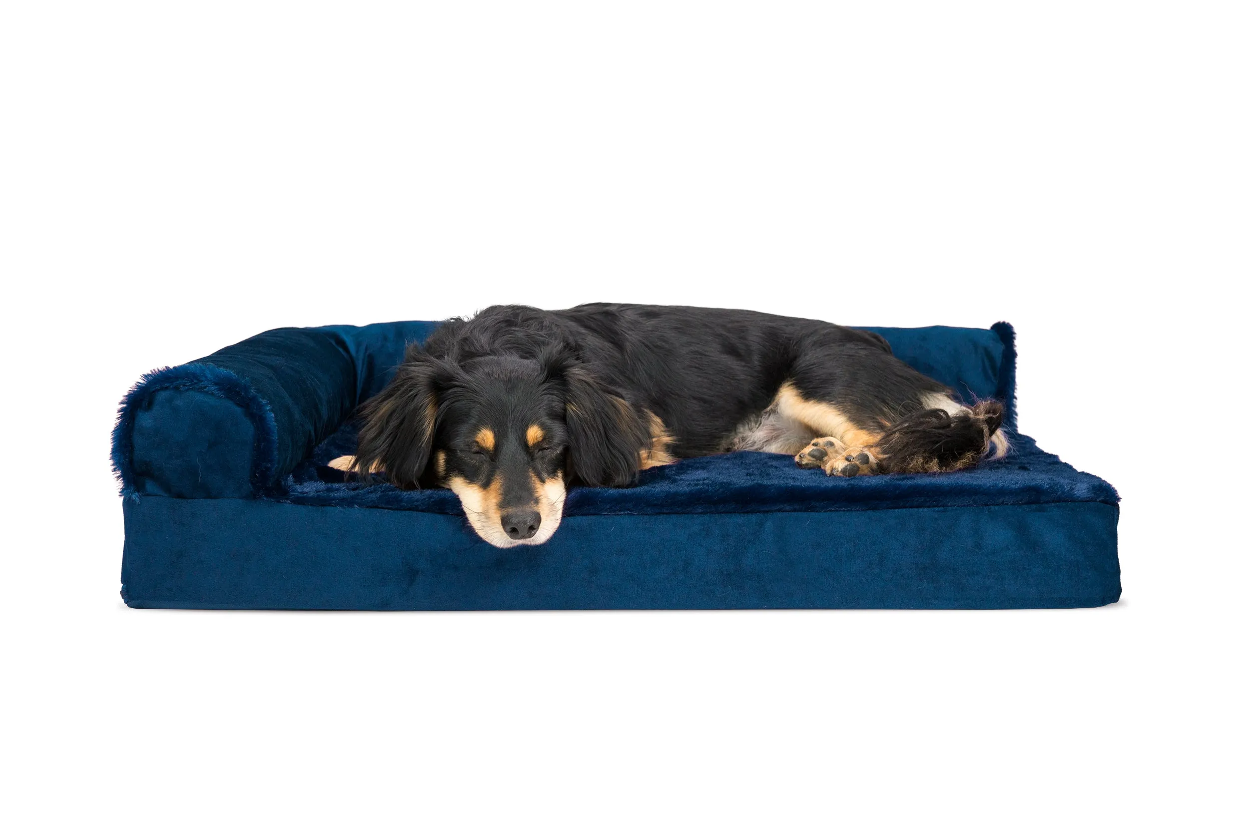 Deluxe Chaise Lounge Dog Bed - Plush & Velvet