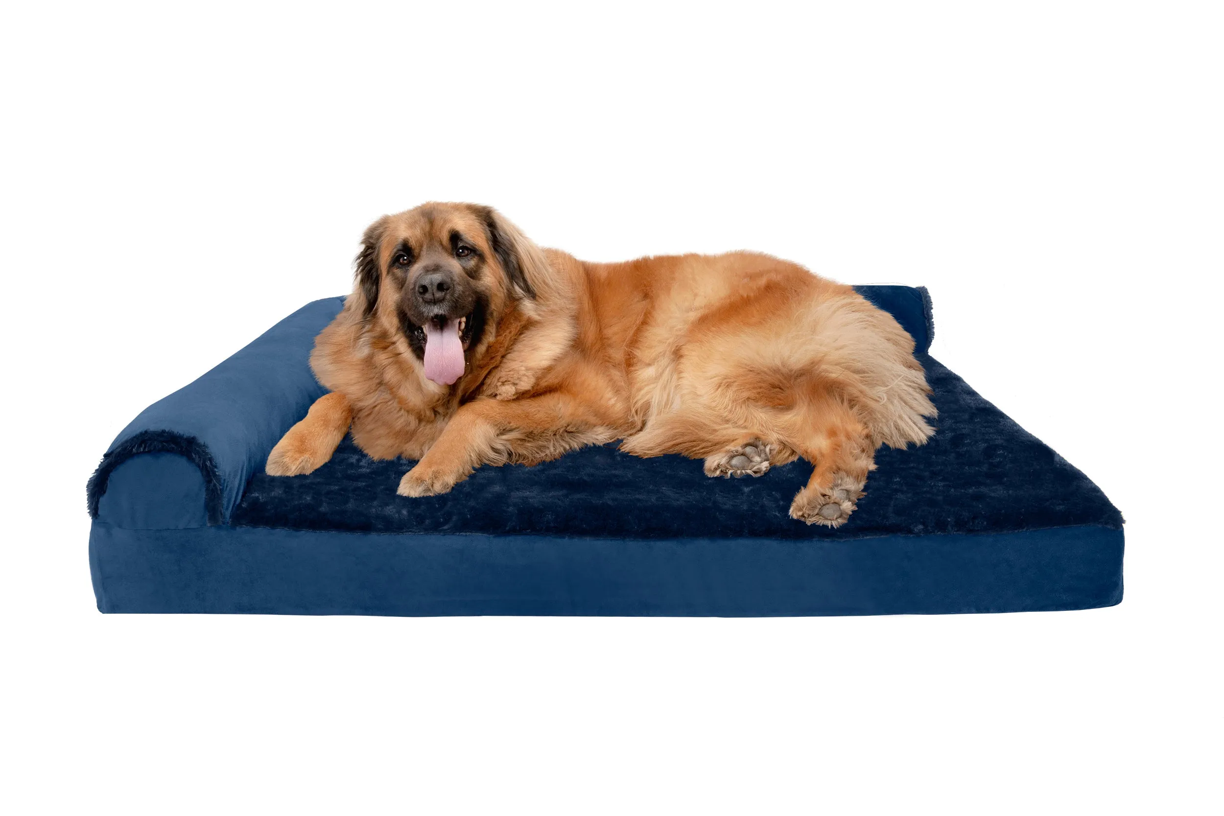 Deluxe Chaise Lounge Dog Bed - Plush & Velvet