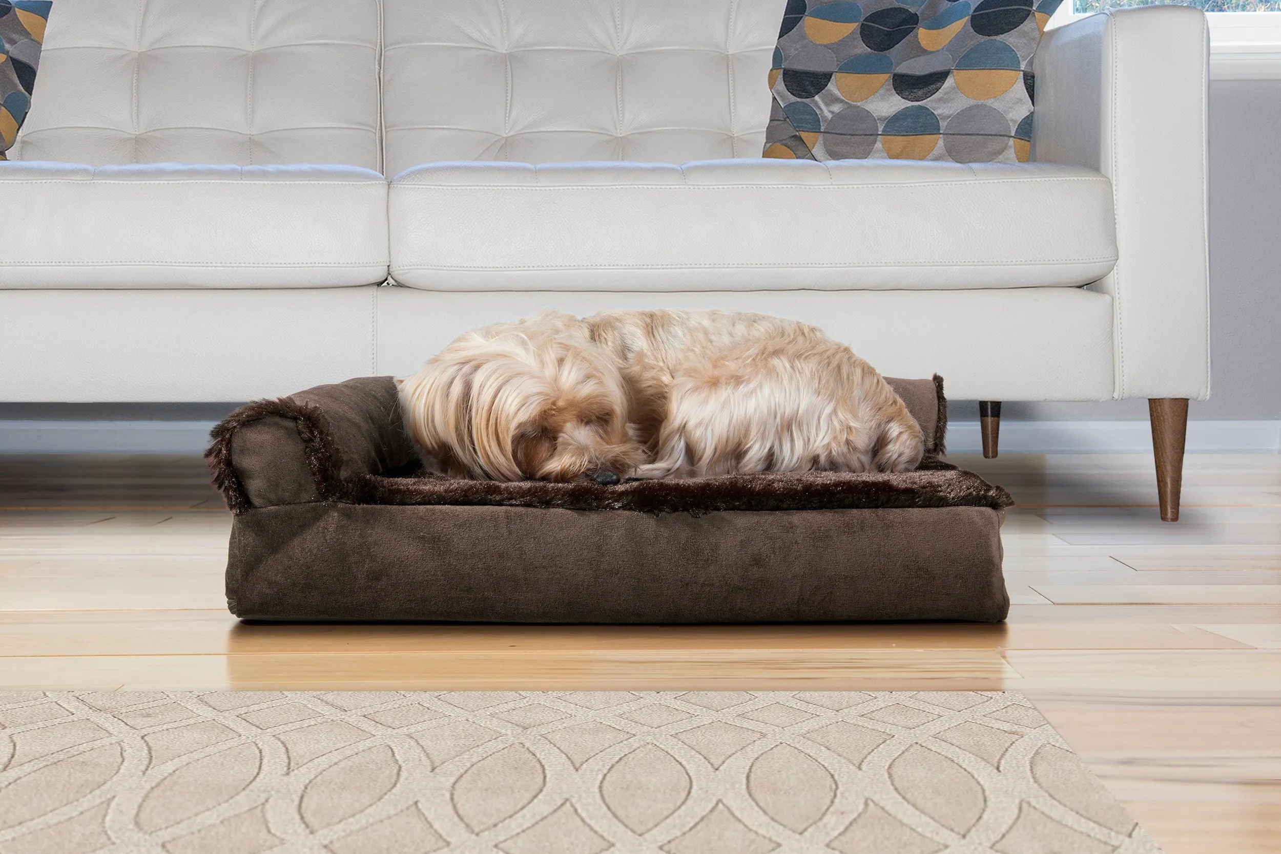 Deluxe Chaise Lounge Dog Bed - Plush & Velvet