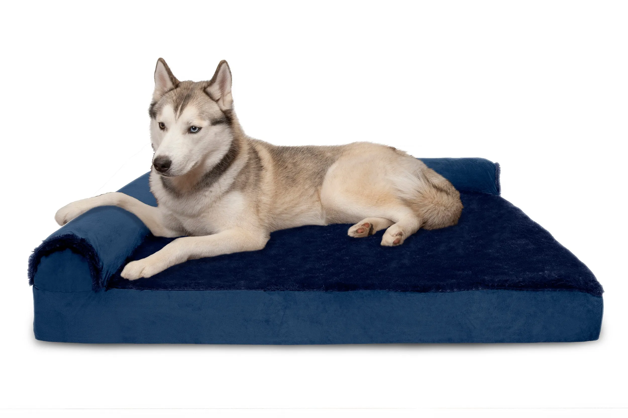 Deluxe Chaise Lounge Dog Bed - Plush & Velvet