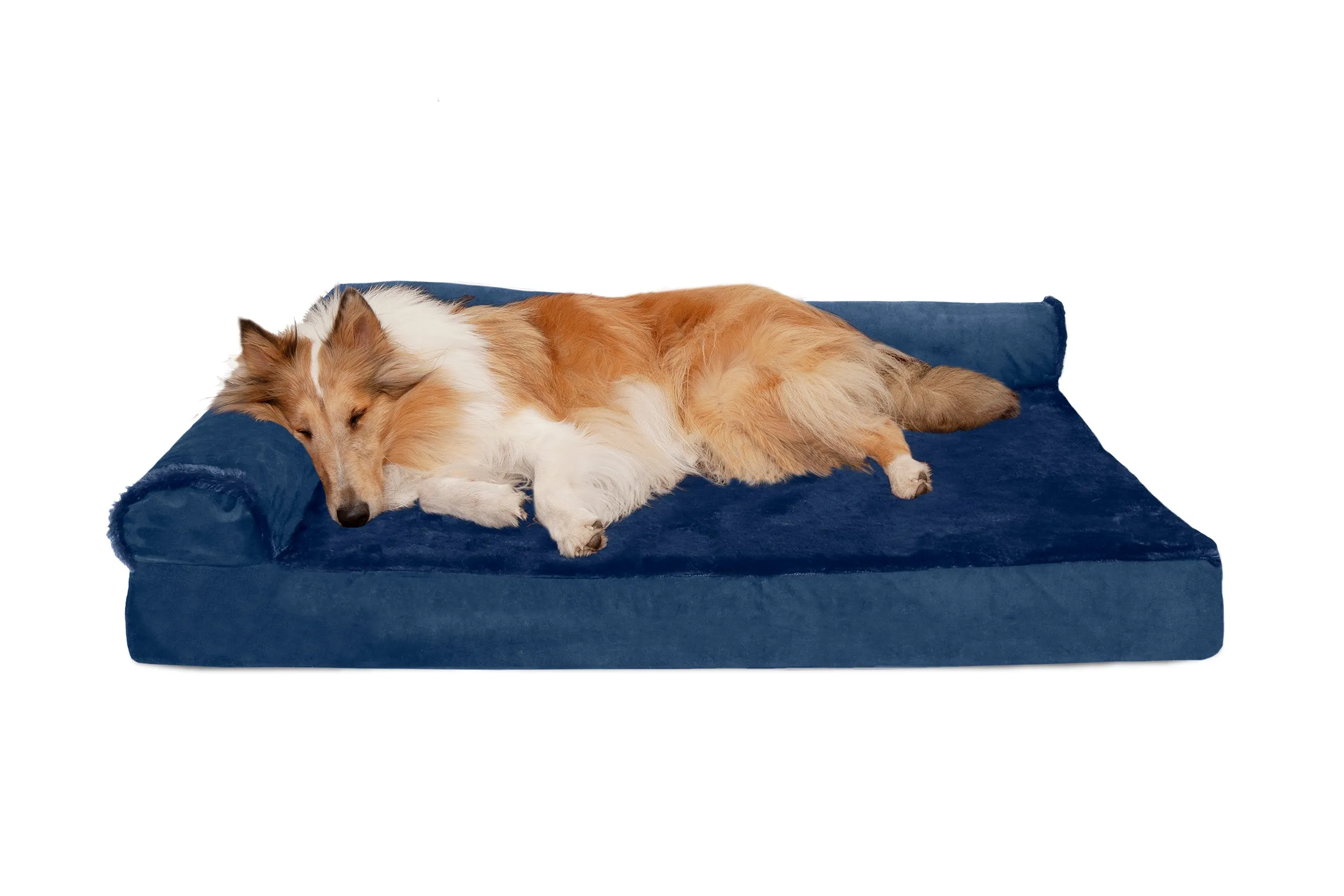 Deluxe Chaise Lounge Dog Bed - Plush & Velvet