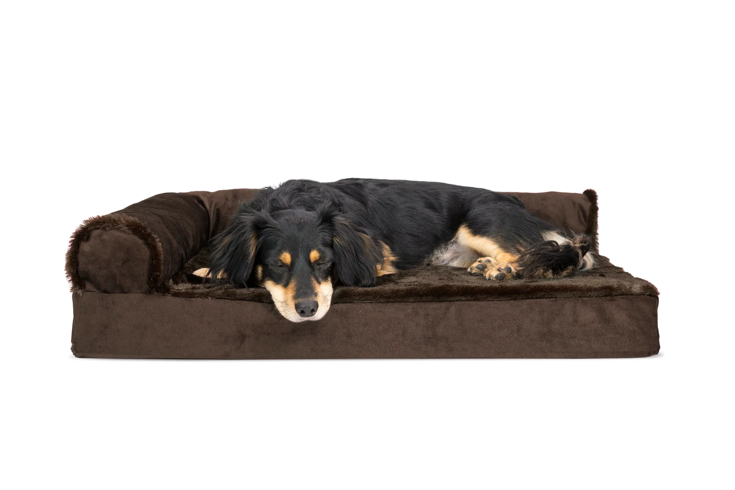 Deluxe Chaise Lounge Dog Bed - Plush & Velvet