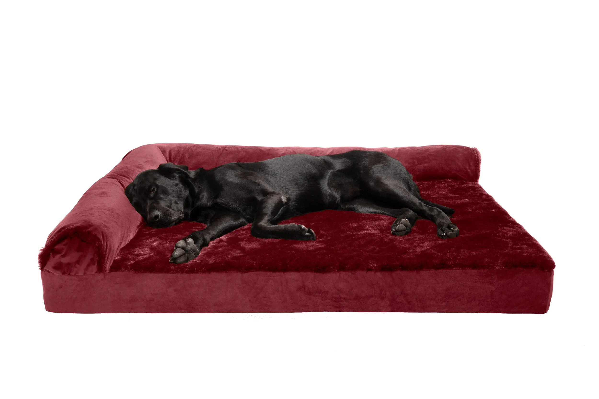 Deluxe Chaise Lounge Dog Bed - Plush & Velvet