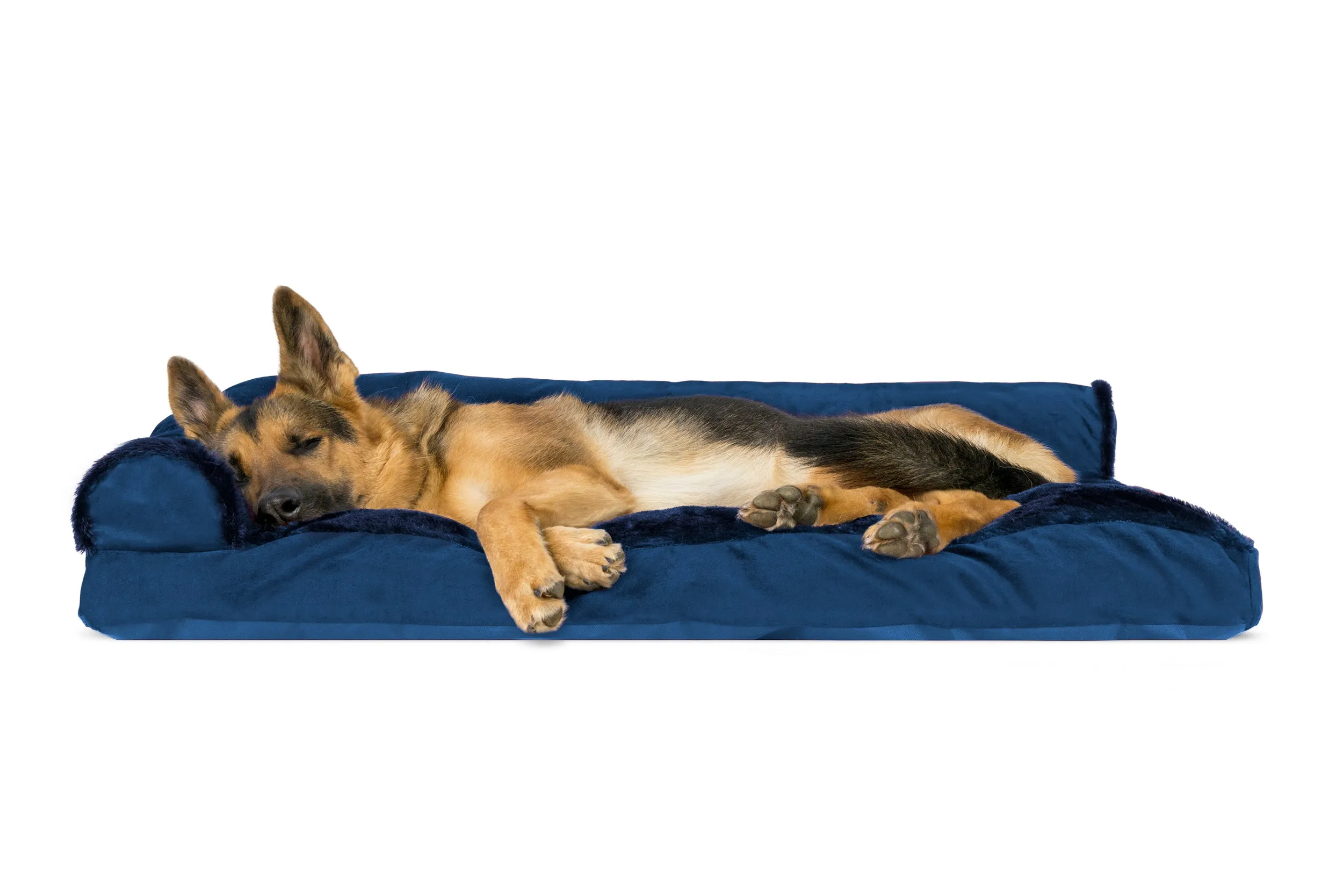 Deluxe Chaise Lounge Dog Bed - Plush & Velvet