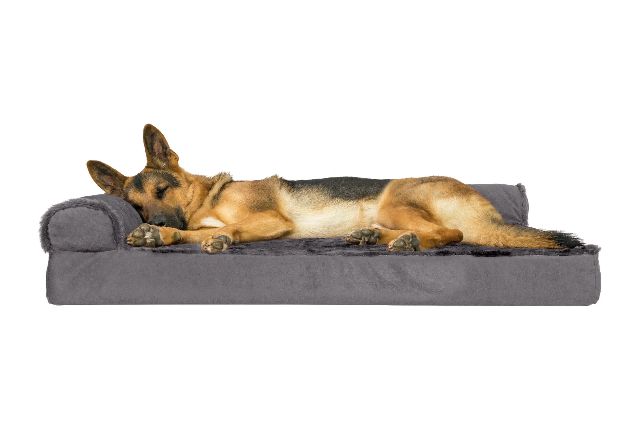 Deluxe Chaise Lounge Dog Bed - Plush & Velvet