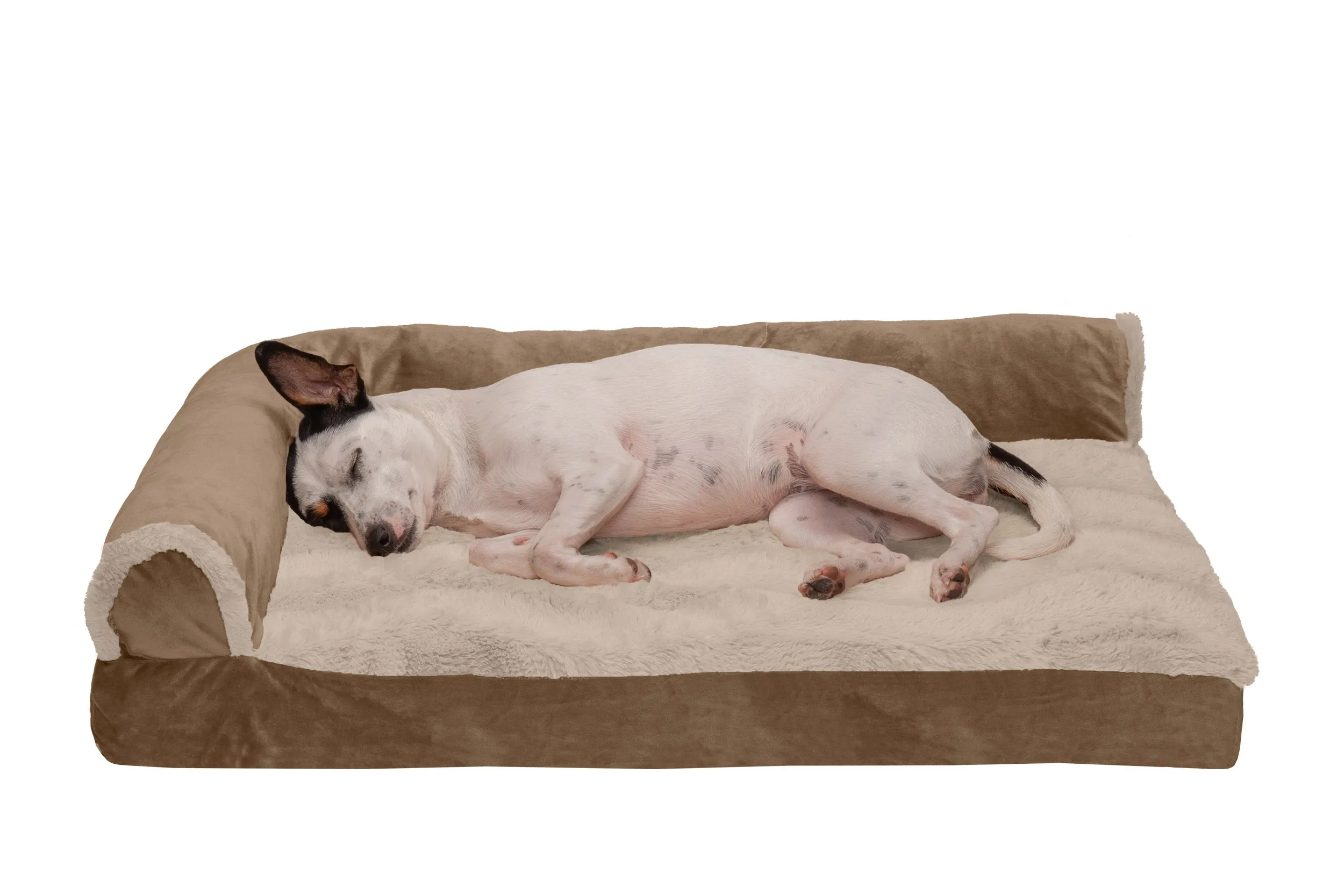 Deluxe Chaise Lounge Dog Bed - Wave Fur & Velvet