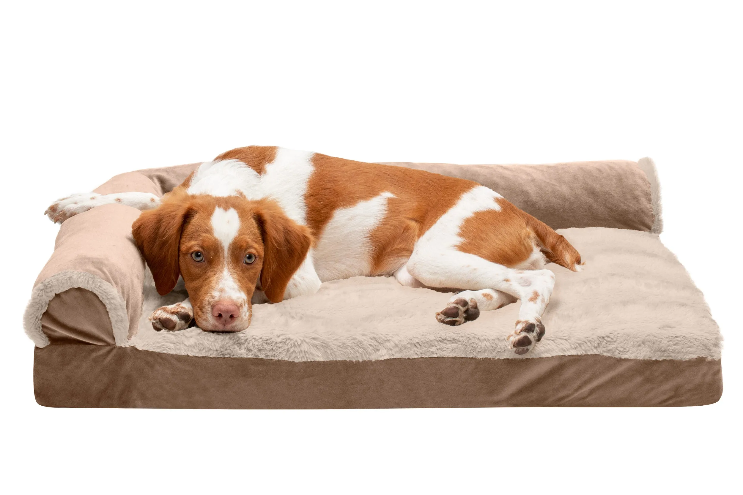 Deluxe Chaise Lounge Dog Bed - Wave Fur & Velvet