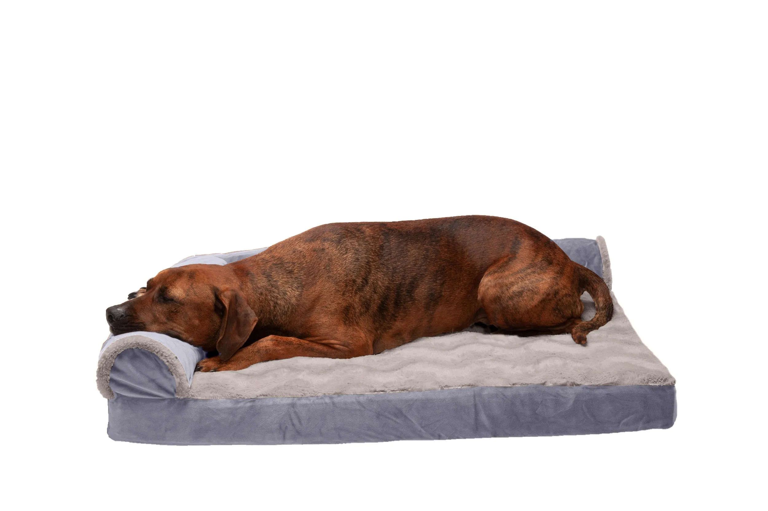 Deluxe Chaise Lounge Dog Bed - Wave Fur & Velvet