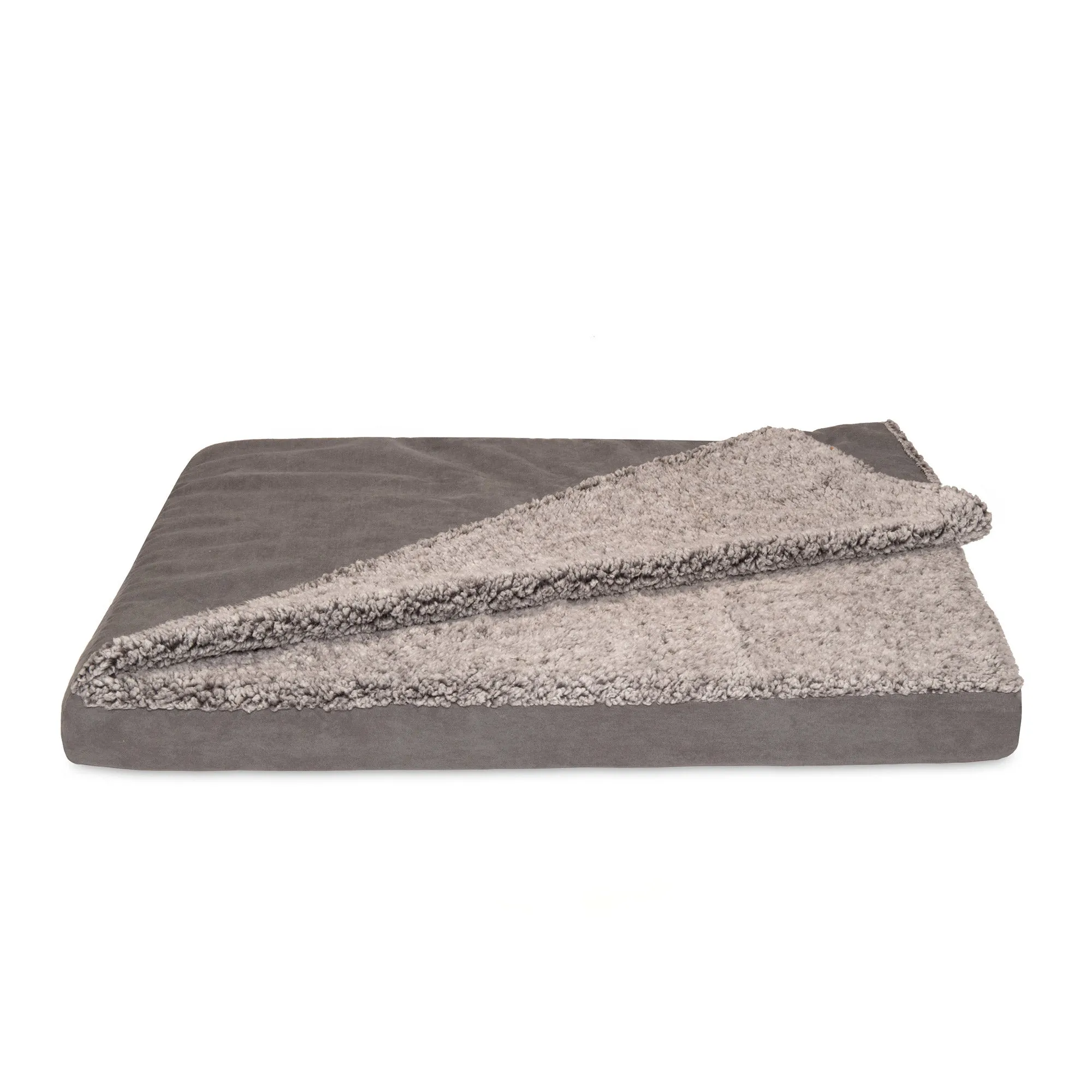 Deluxe Mattress Dog Bed - Berber & Suede Blanket Top