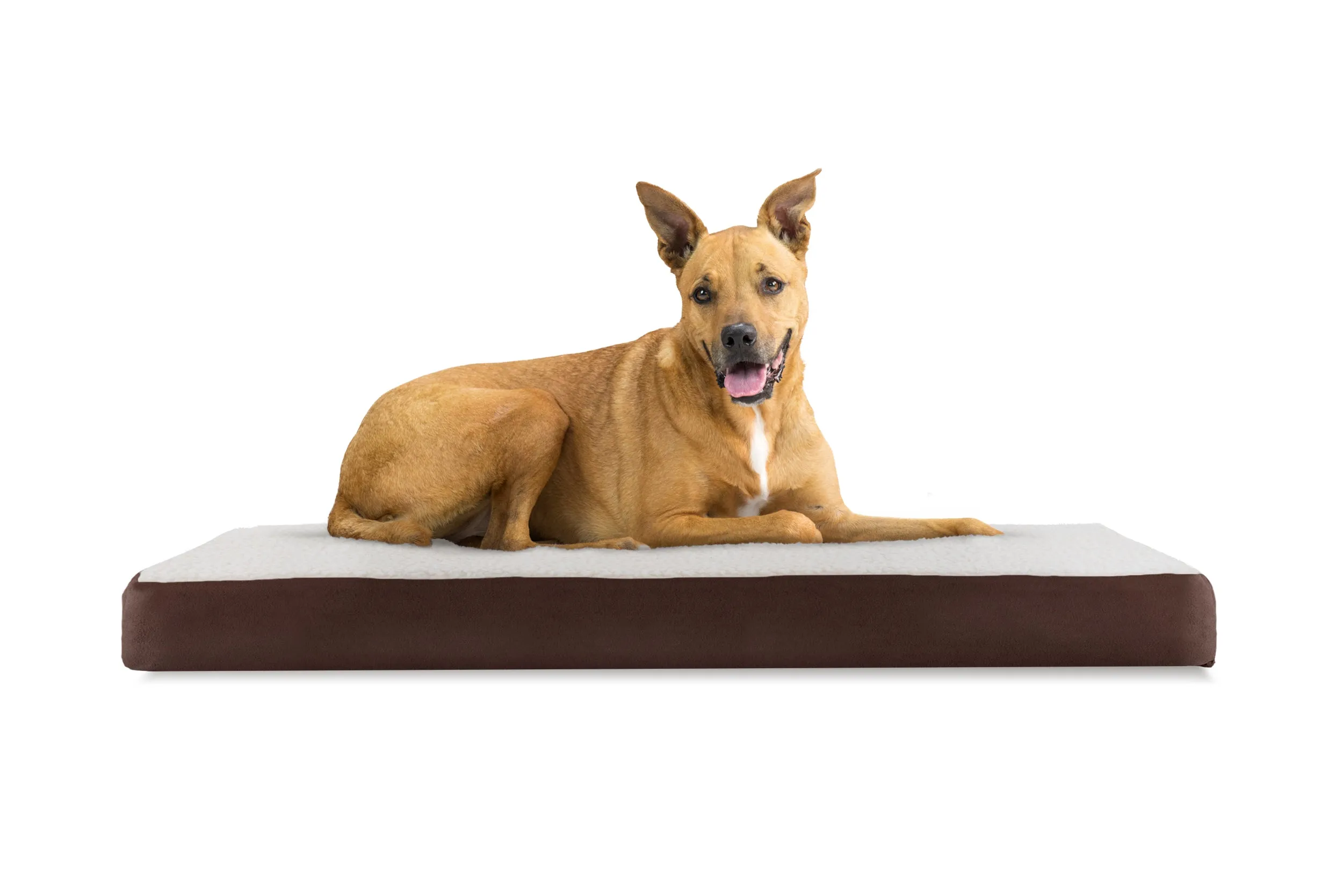 Deluxe Mattress Dog Bed - Faux Sheepskin & Suede