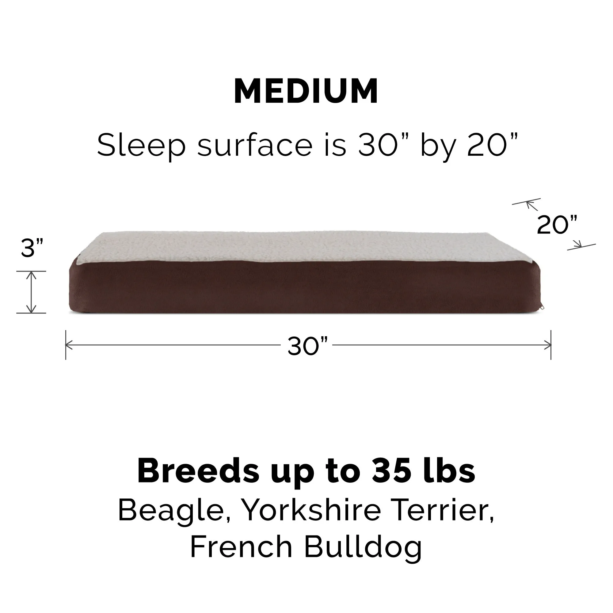 Deluxe Mattress Dog Bed - Faux Sheepskin & Suede