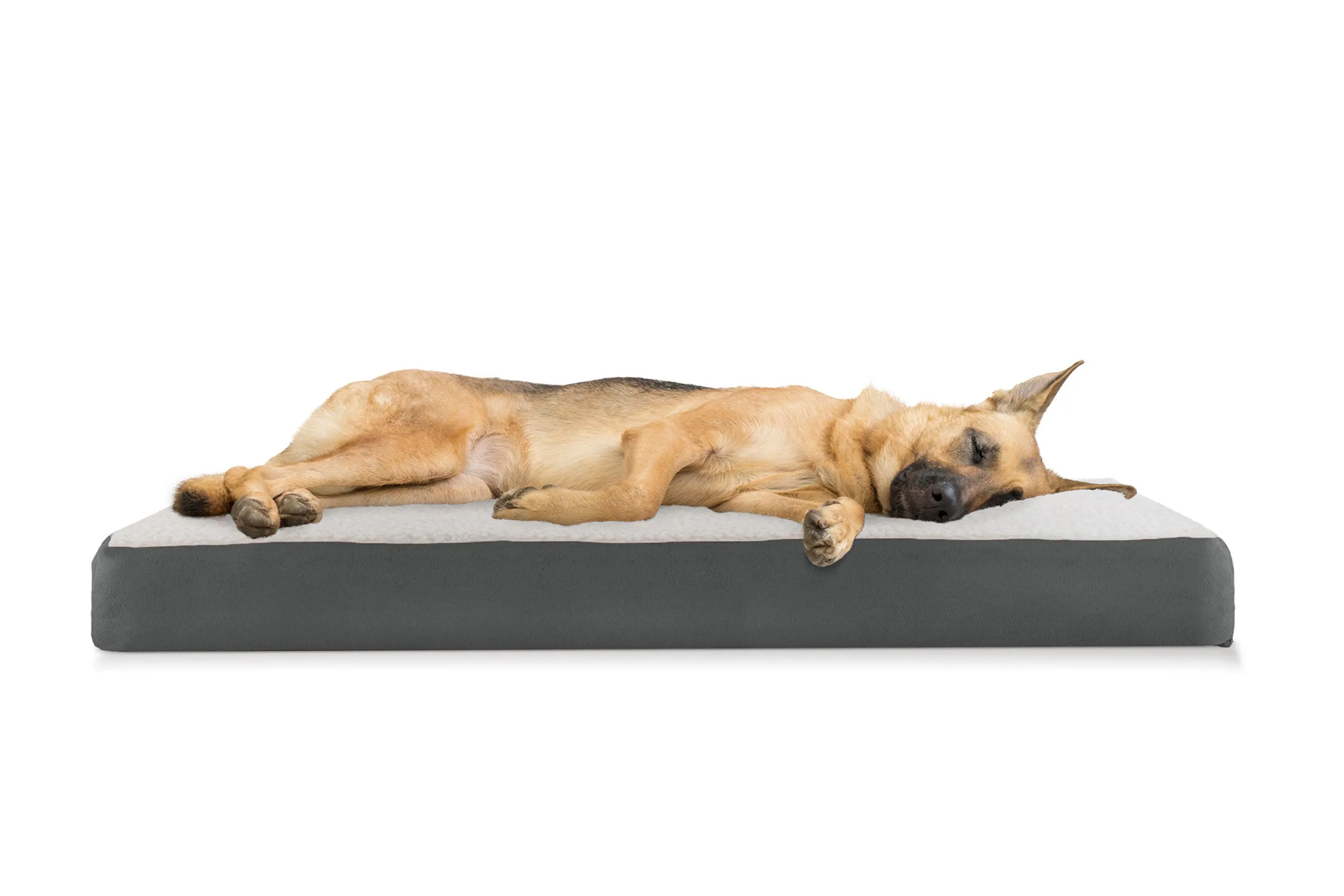 Deluxe Mattress Dog Bed - Faux Sheepskin & Suede