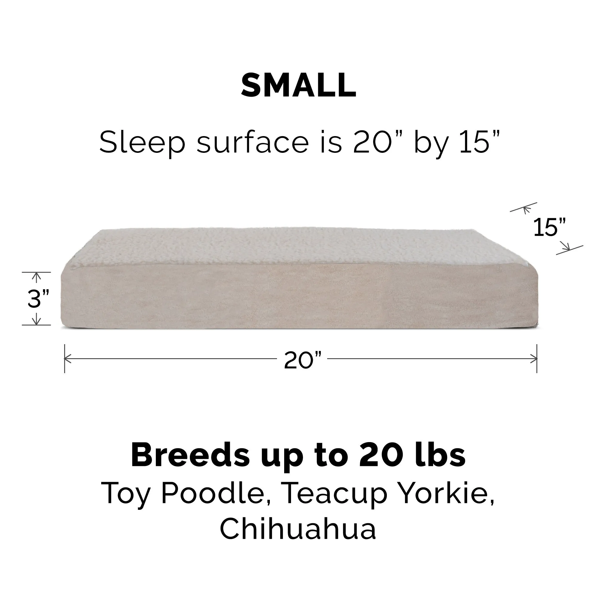 Deluxe Mattress Dog Bed - Faux Sheepskin & Suede