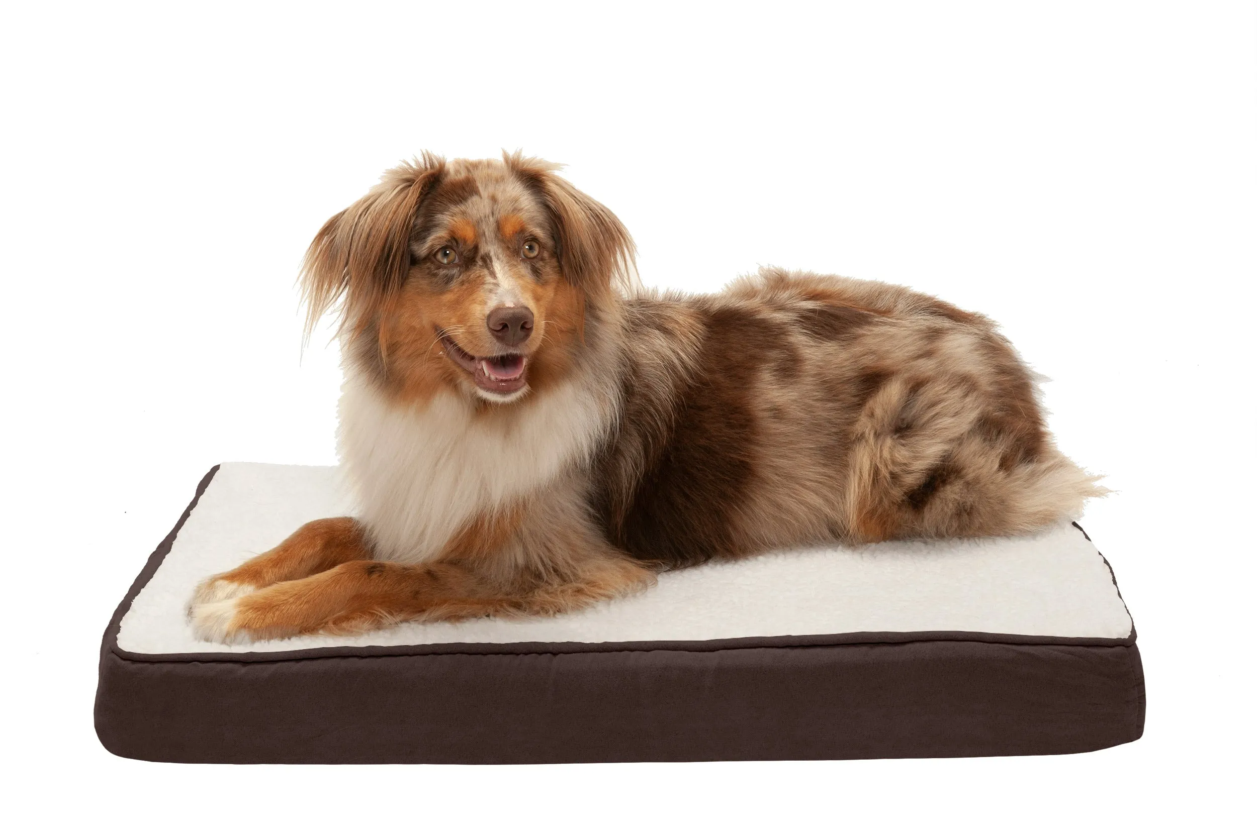 Deluxe Mattress Dog Bed - Faux Sheepskin & Suede