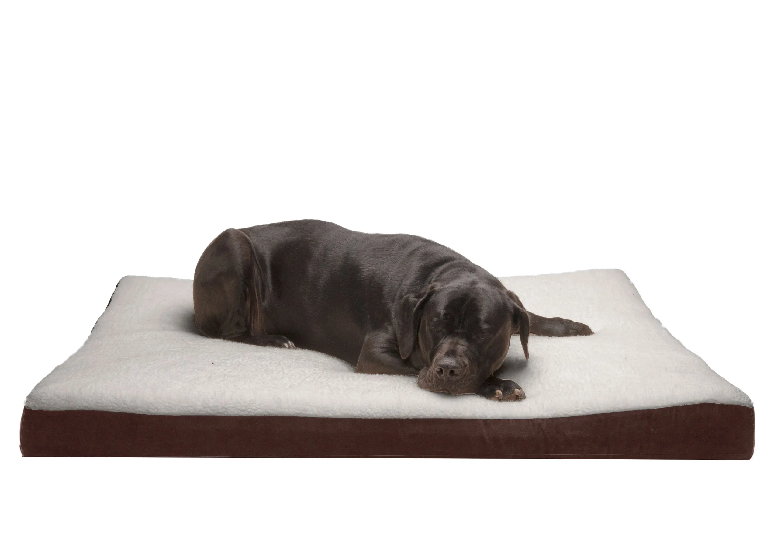 Deluxe Mattress Dog Bed - Faux Sheepskin & Suede