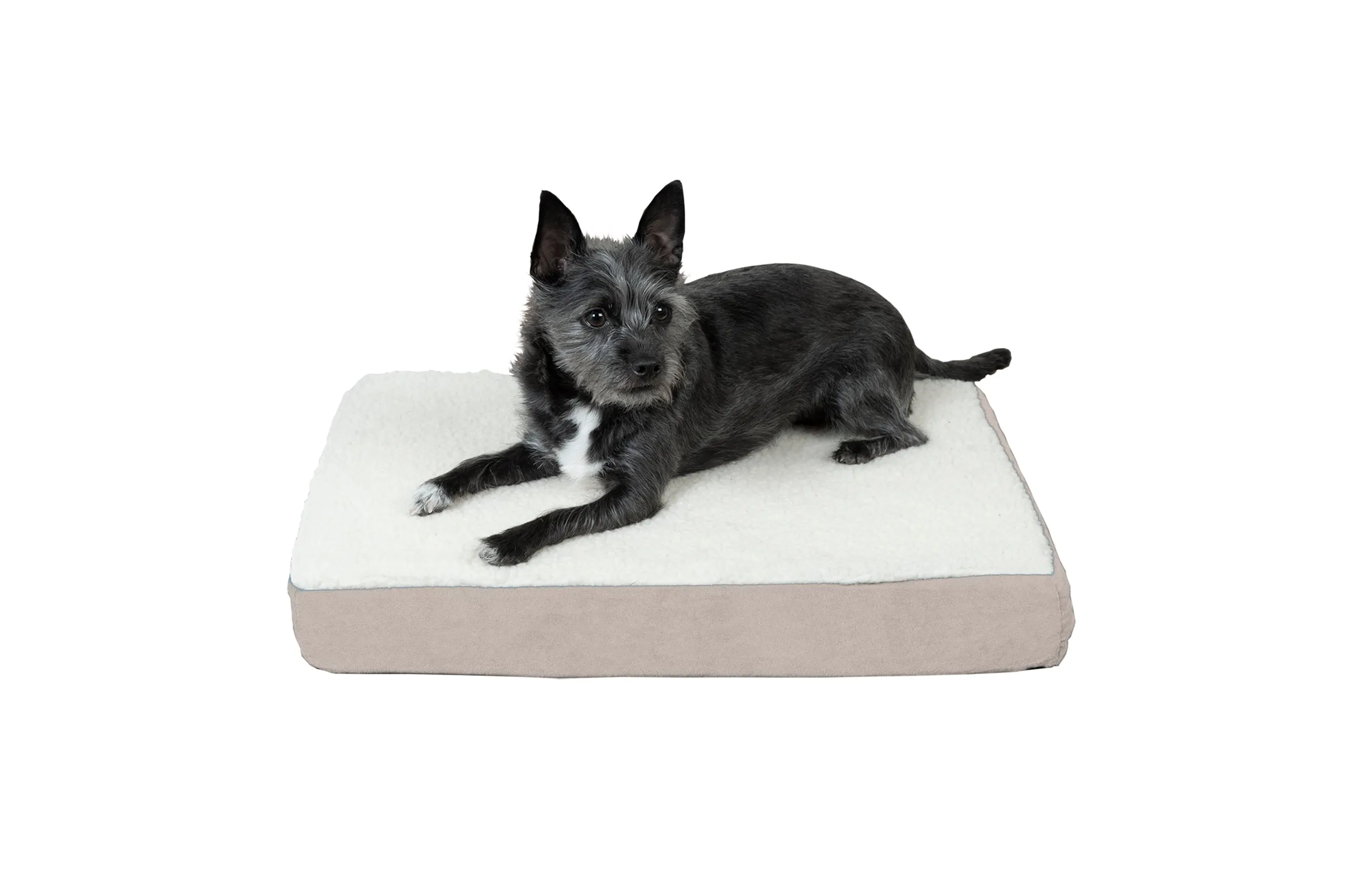 Deluxe Mattress Dog Bed - Faux Sheepskin & Suede