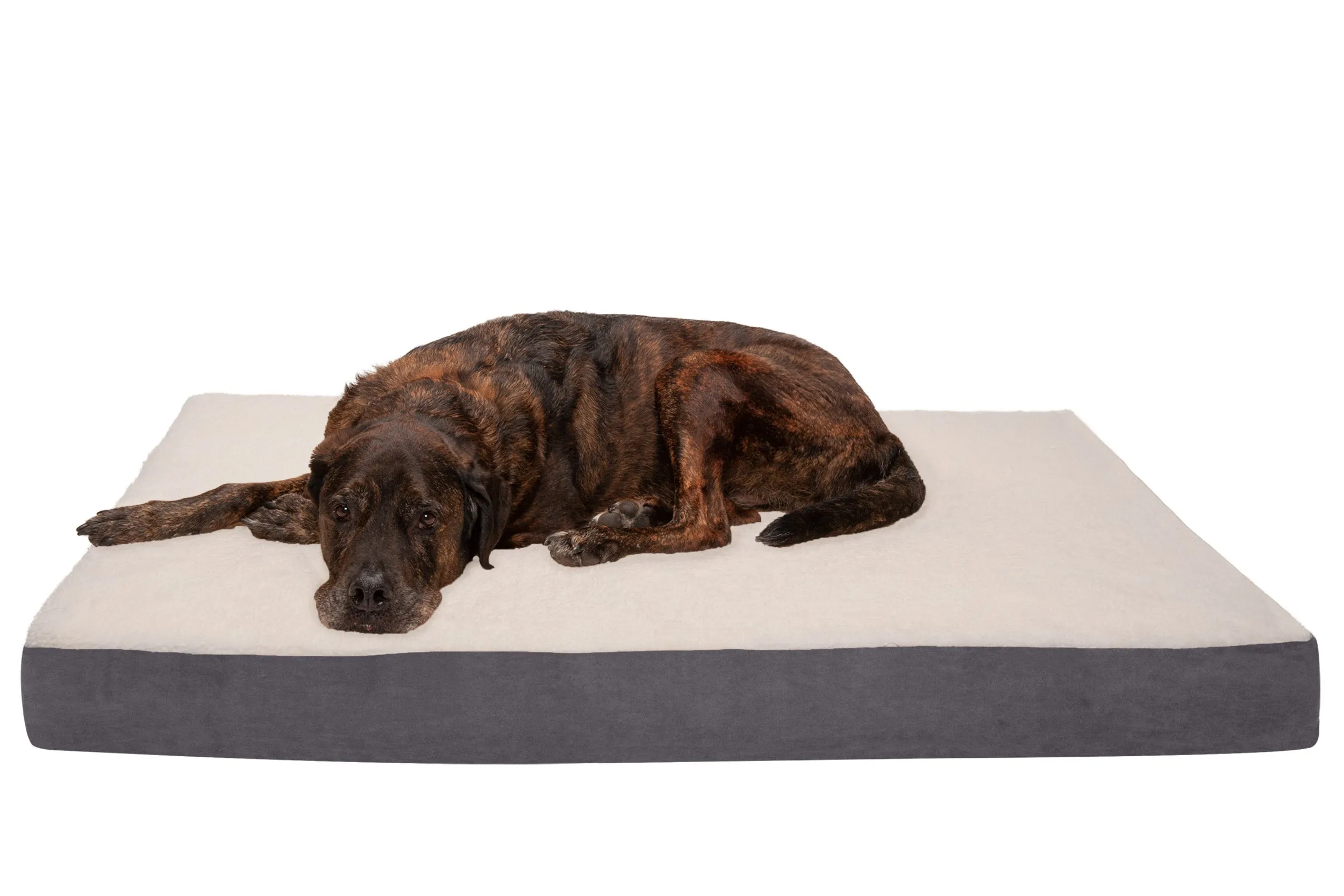 Deluxe Mattress Dog Bed - Faux Sheepskin & Suede