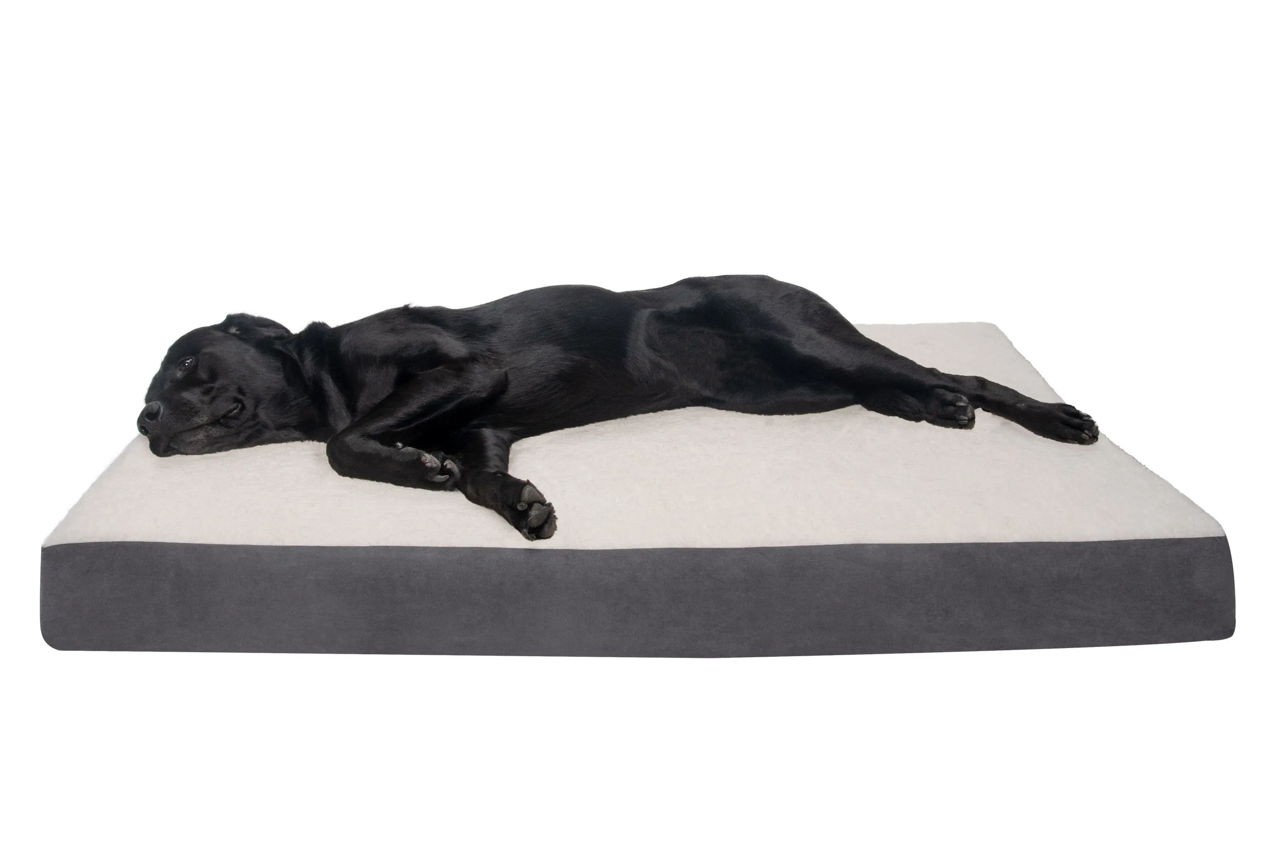 Deluxe Mattress Dog Bed - Faux Sheepskin & Suede