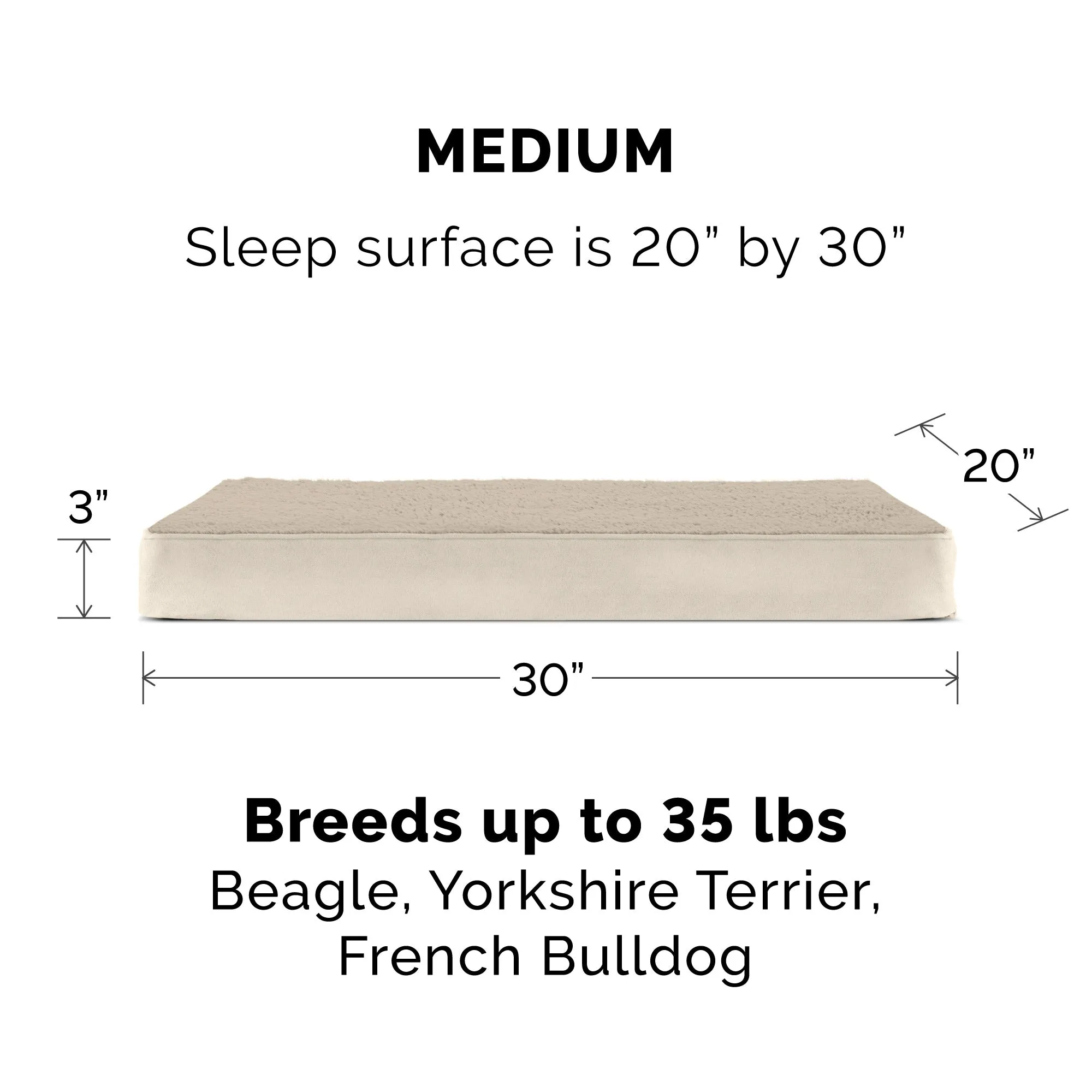 Deluxe Mattress Dog Bed - Terry & Suede