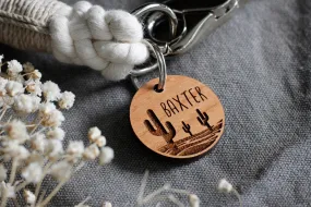 Desert Cactus Wooden Pet Tag