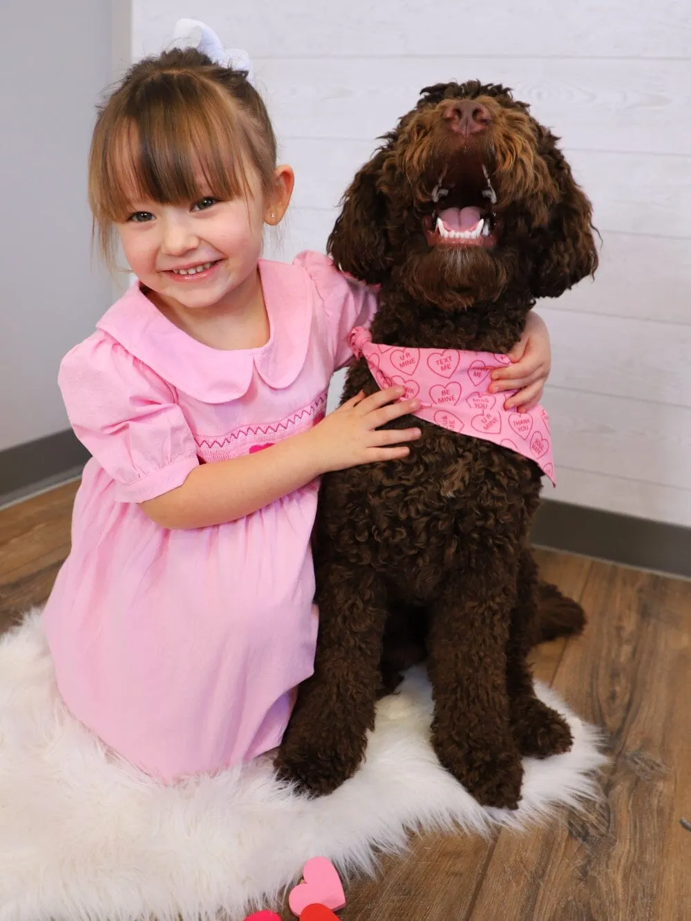 Dog Bandana - Real Love Pink Candy Heart