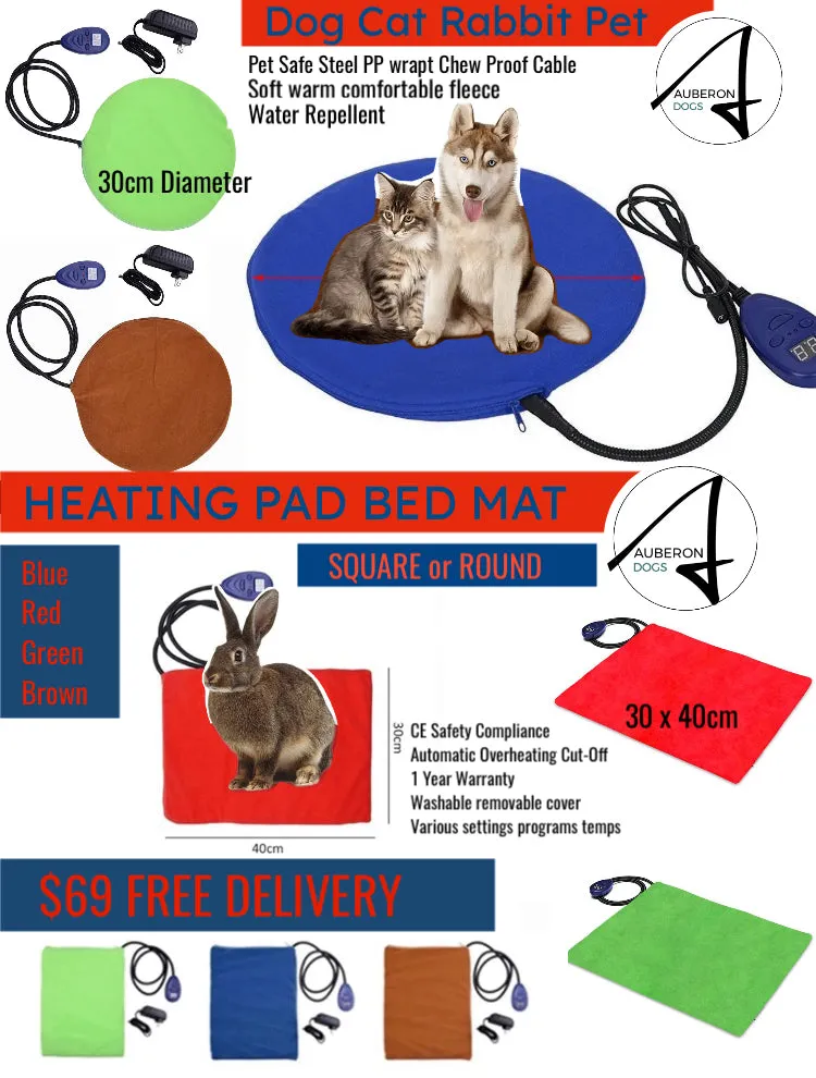 Dog Pet Heating Pad 40 x 30cm or Dia30cm High Quality Certified CE RoHS MET Safety Features