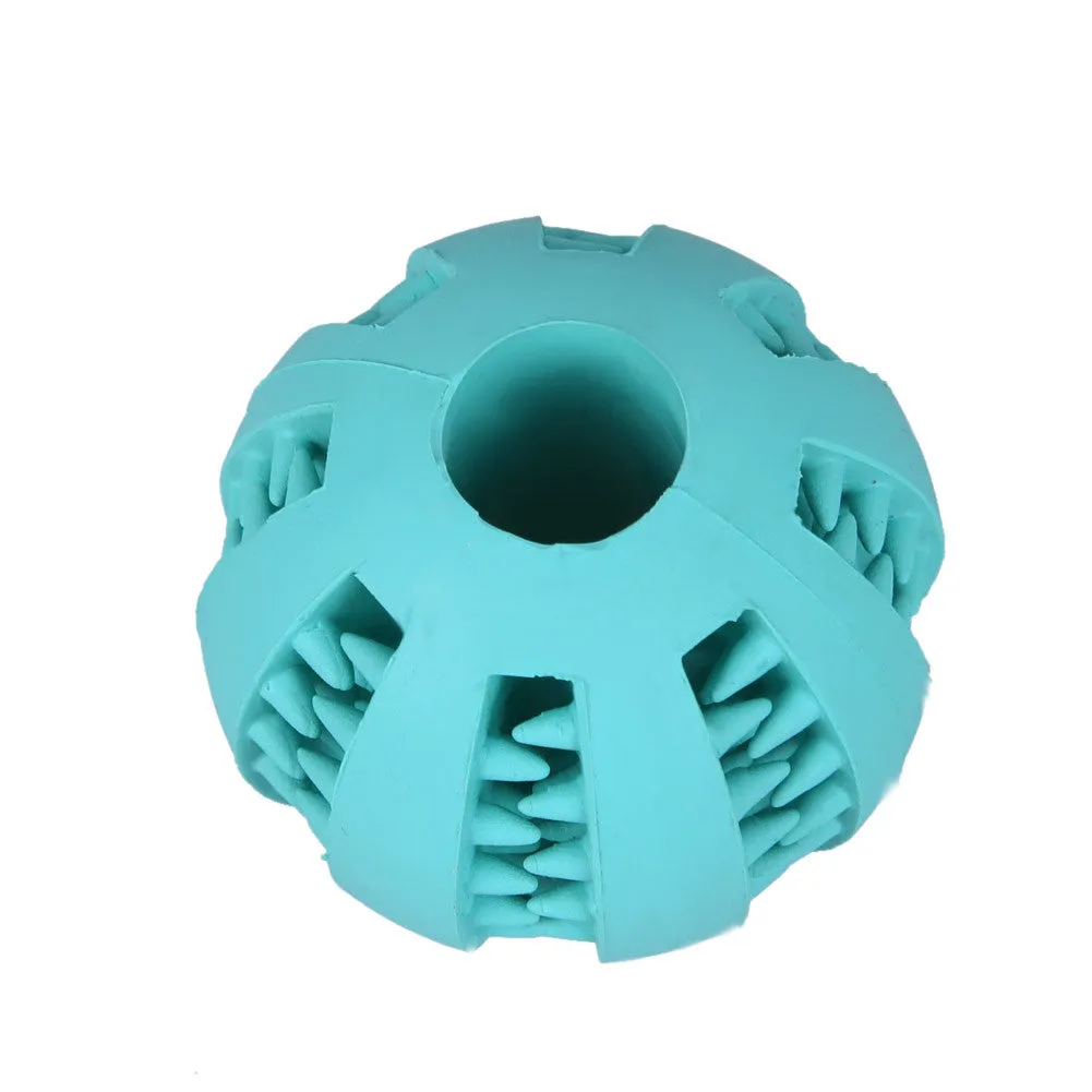 Dog Toy Rubber Balls Pet Dog Cat Puppy Chew Toys Ball Chew Toys Tooth Cleaning Balls Food Light Blue