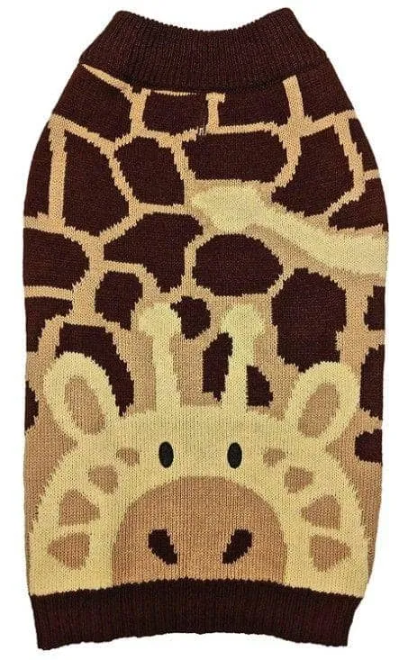 Fashion Pet Giraffe Dog Sweater Brown - Small