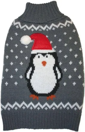 Fashion Pet Gray Penguin Dog Sweater - Medium