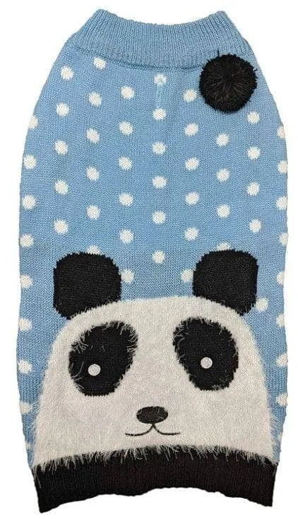 Fashion Pet Panda Dog Sweater Blue - Small