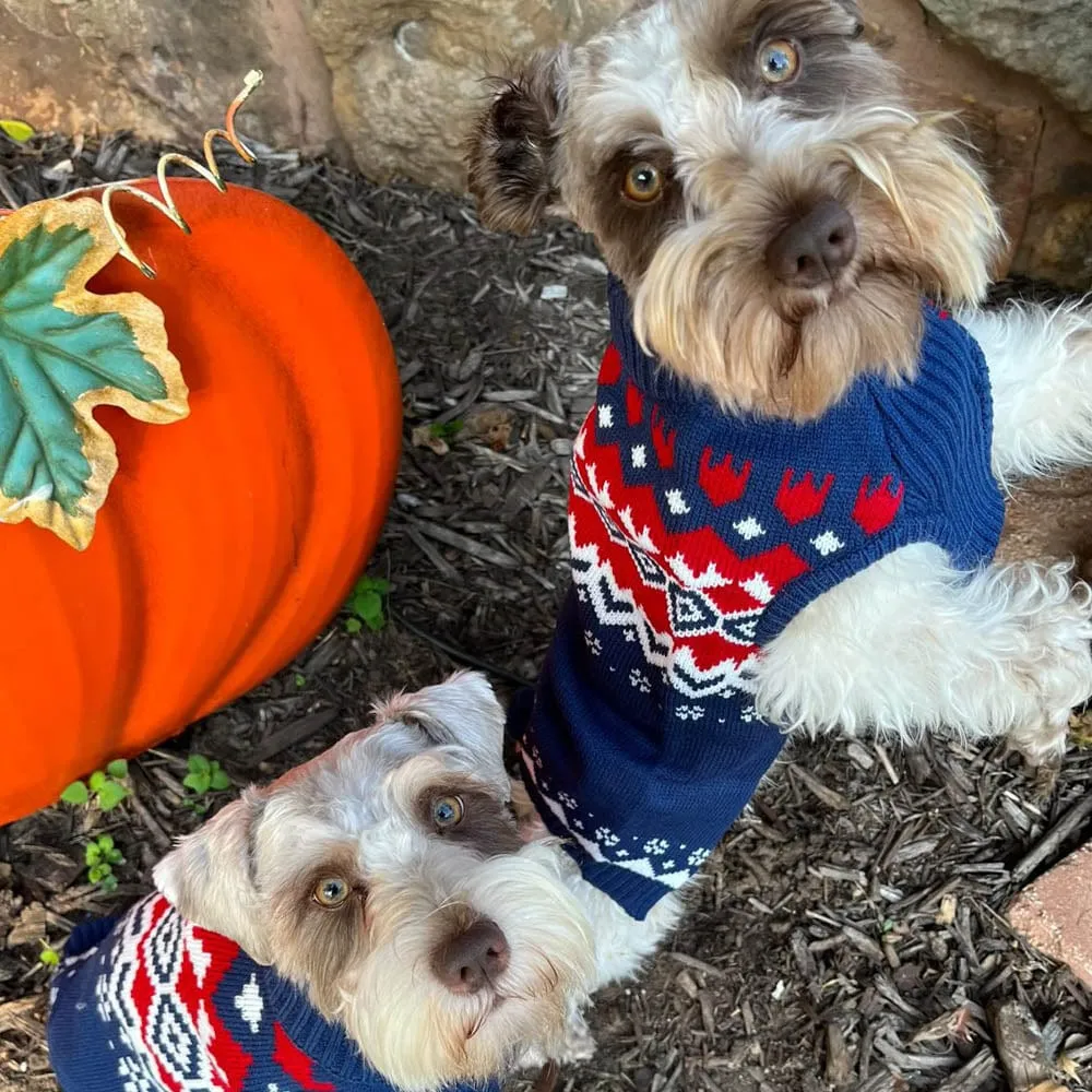 Festive Fair Isle Family Matching Sweater in Navy Blue