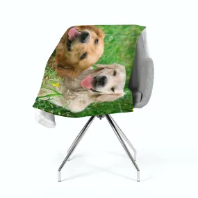 Fleece Blanket Labradors Retrievers in the Meadow