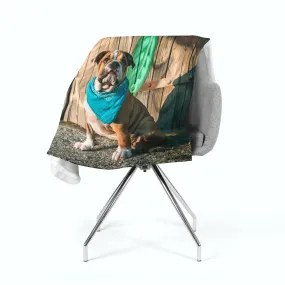 Fleece Blanket Stylish English Bulldog Puppy