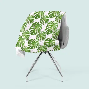 Fleece Blanket Tropical Palm Leaves