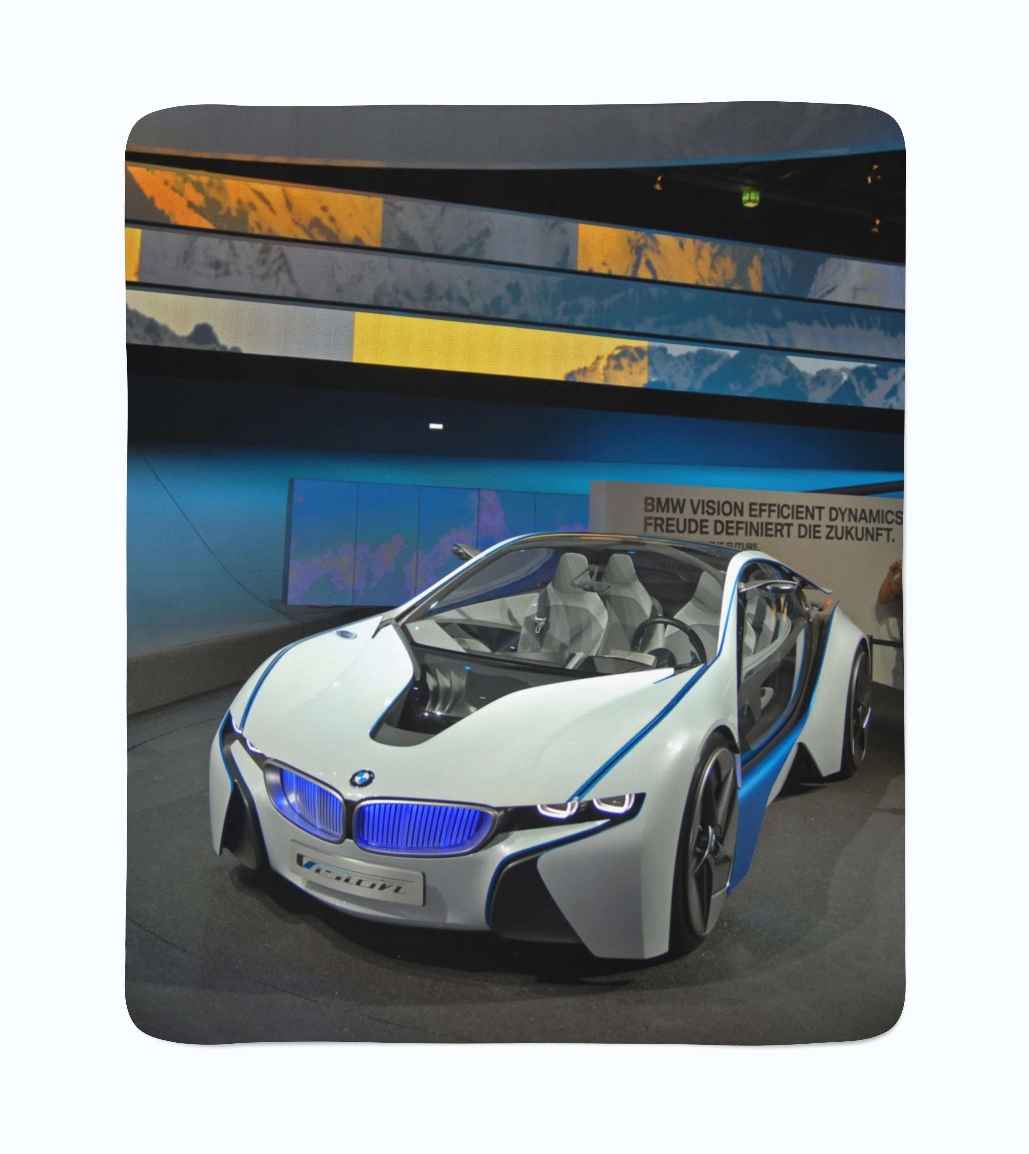 Fleece Blanket White Supercar