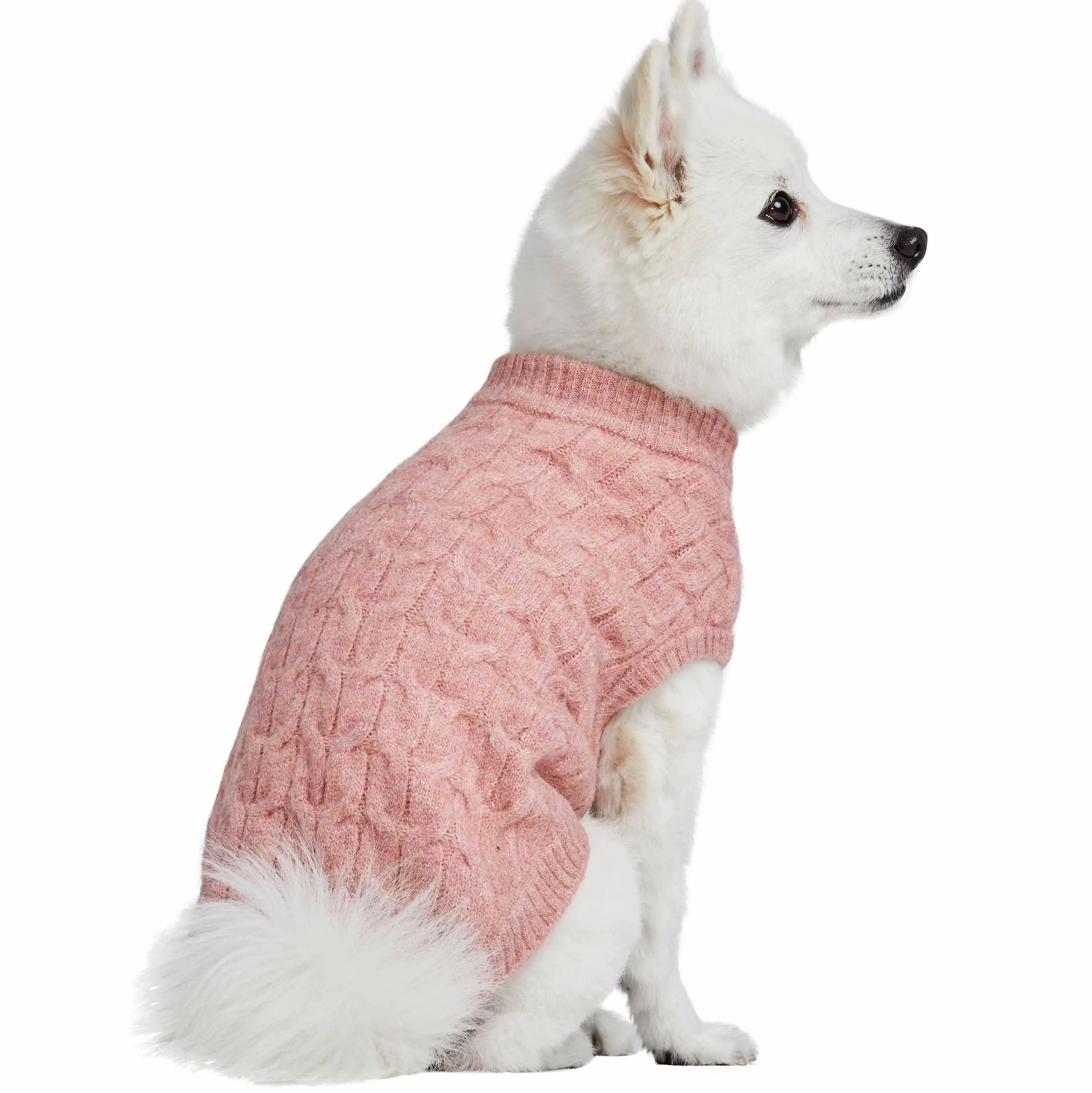 Fuzzy Textured Knit Dog Sweater, Crew-neck