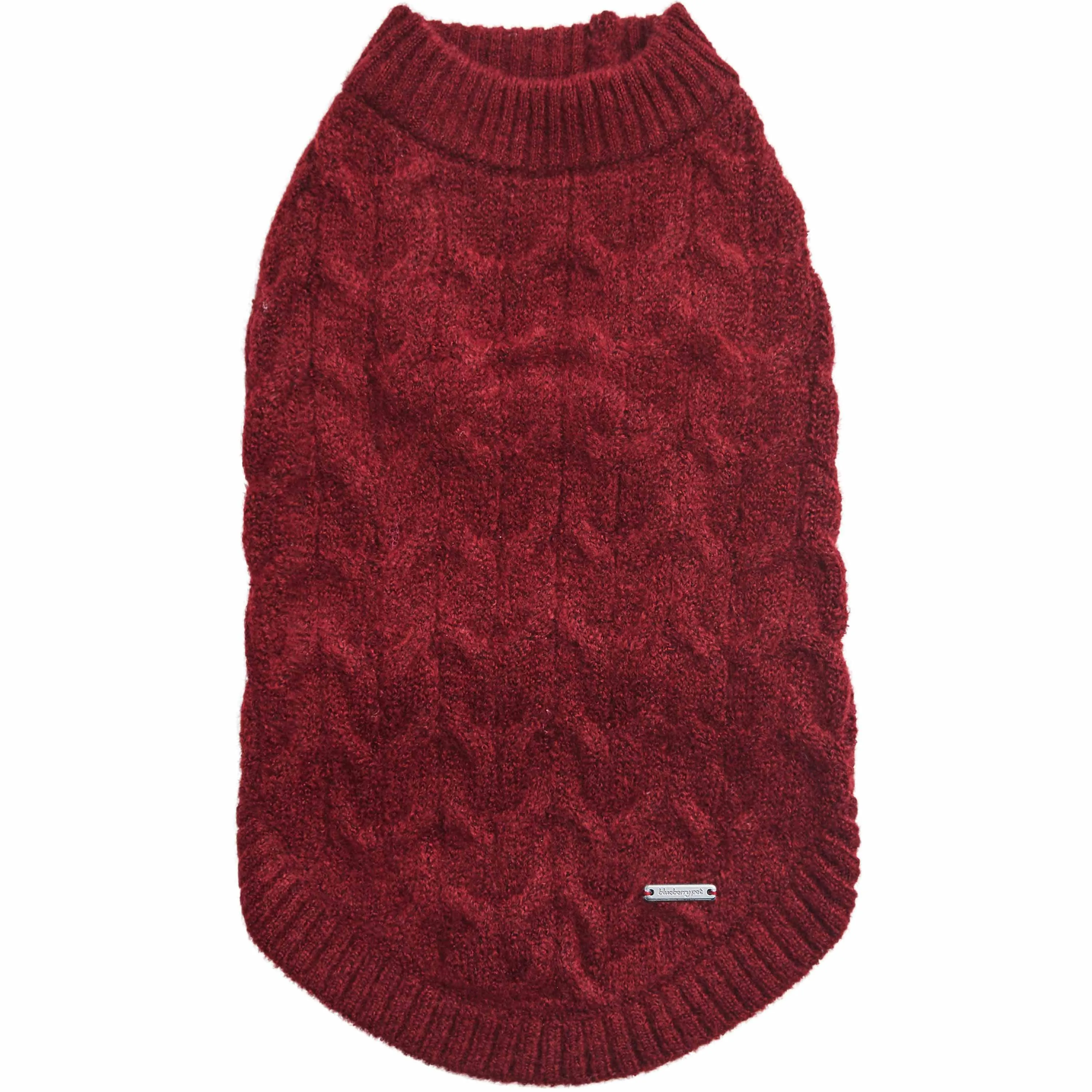 Fuzzy Textured Knit Dog Sweater, Crew-neck