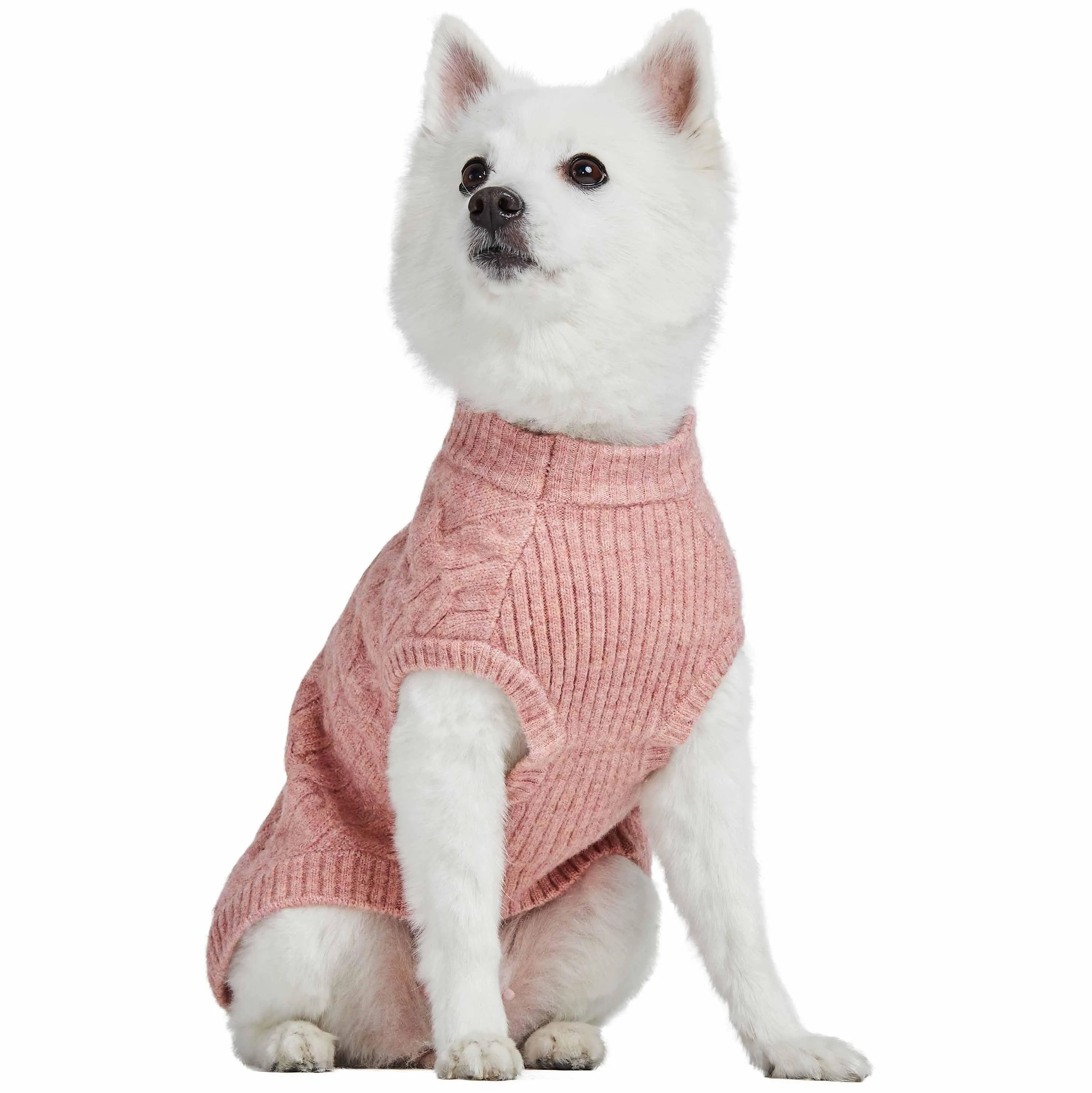 Fuzzy Textured Knit Dog Sweater, Crew-neck