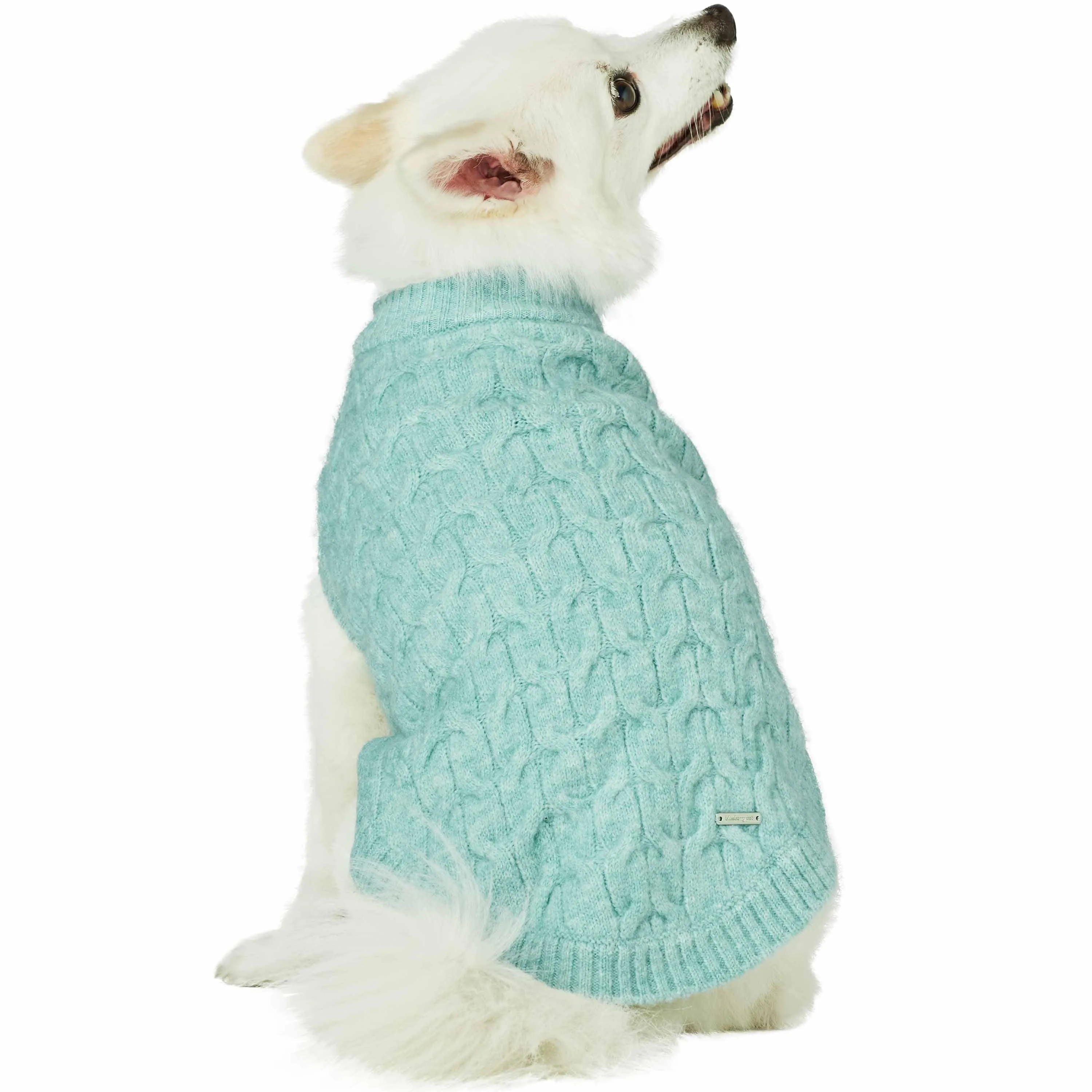 Fuzzy Textured Knit Dog Sweater, Crew-neck