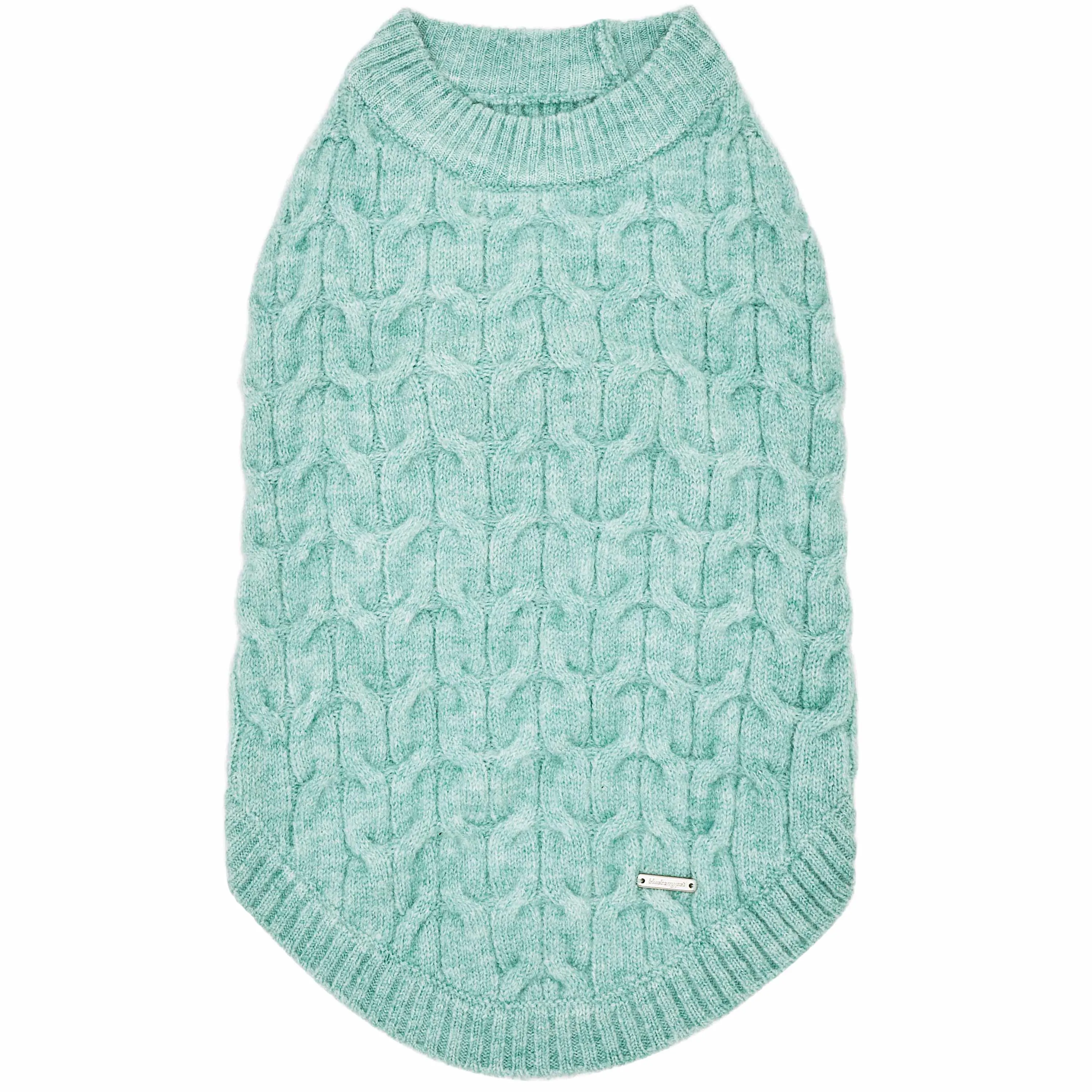 Fuzzy Textured Knit Dog Sweater, Crew-neck