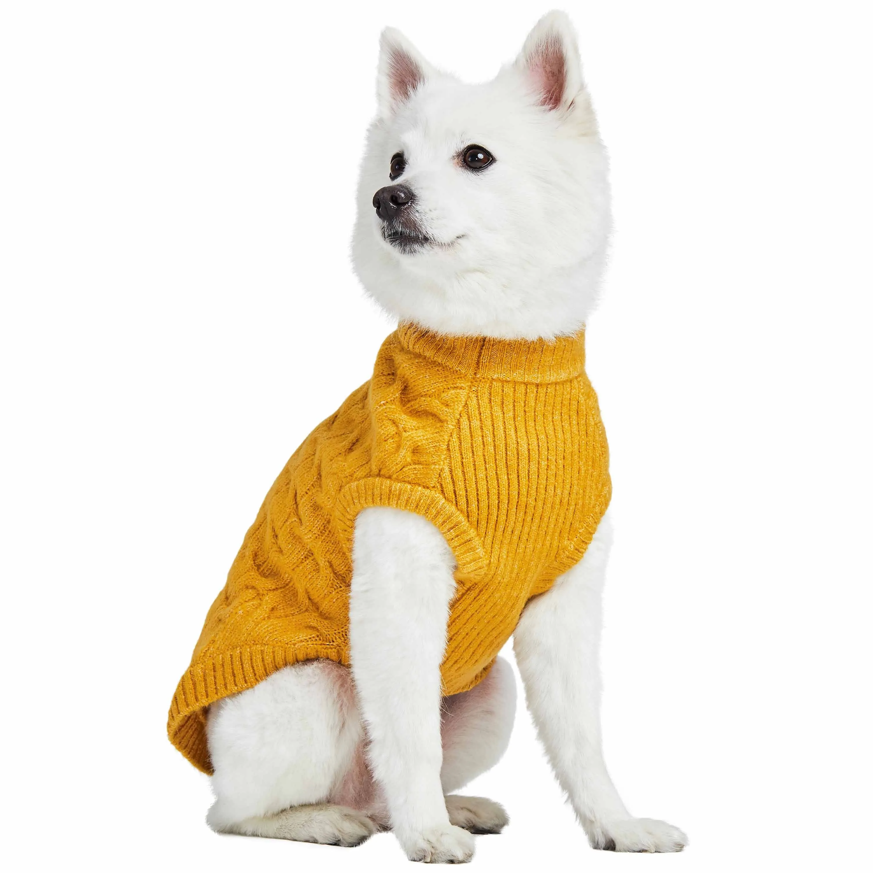 Fuzzy Textured Knit Dog Sweater, Crew-neck