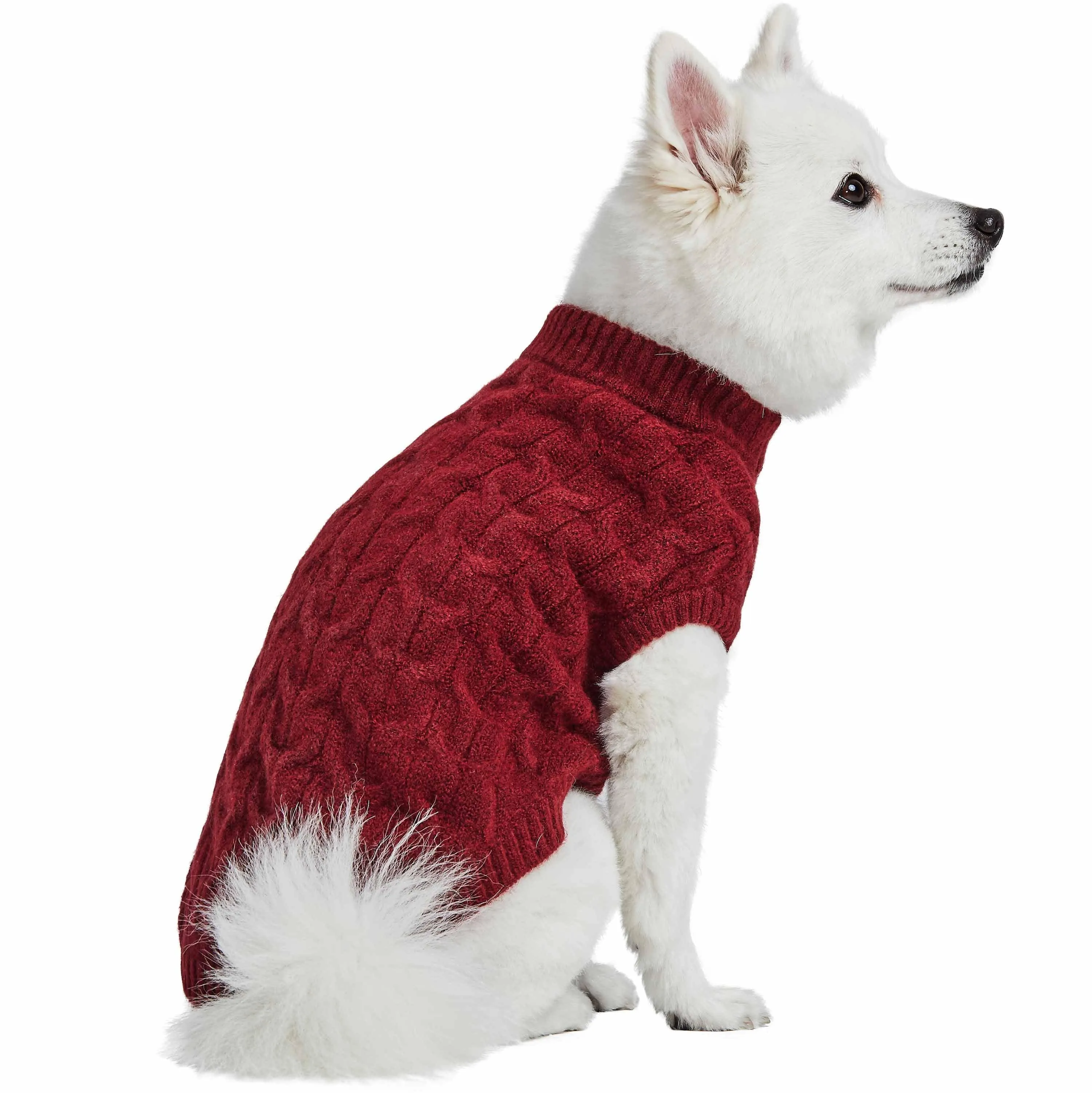 Fuzzy Textured Knit Dog Sweater, Crew-neck