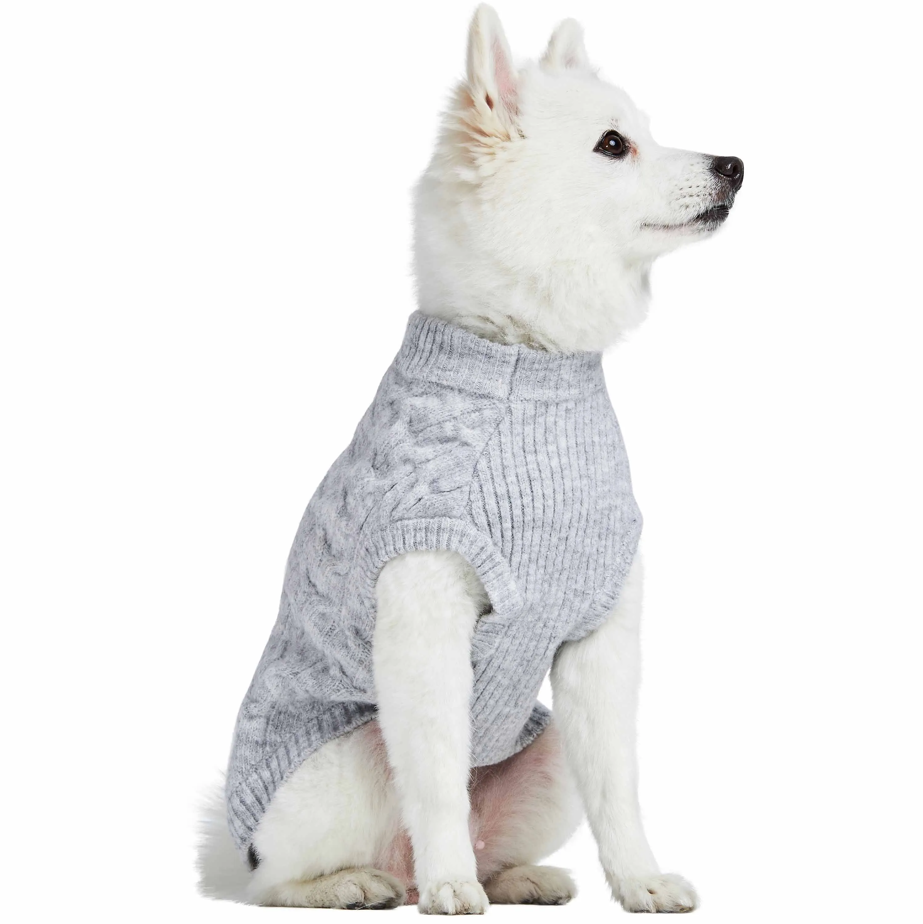 Fuzzy Textured Knit Dog Sweater, Crew-neck