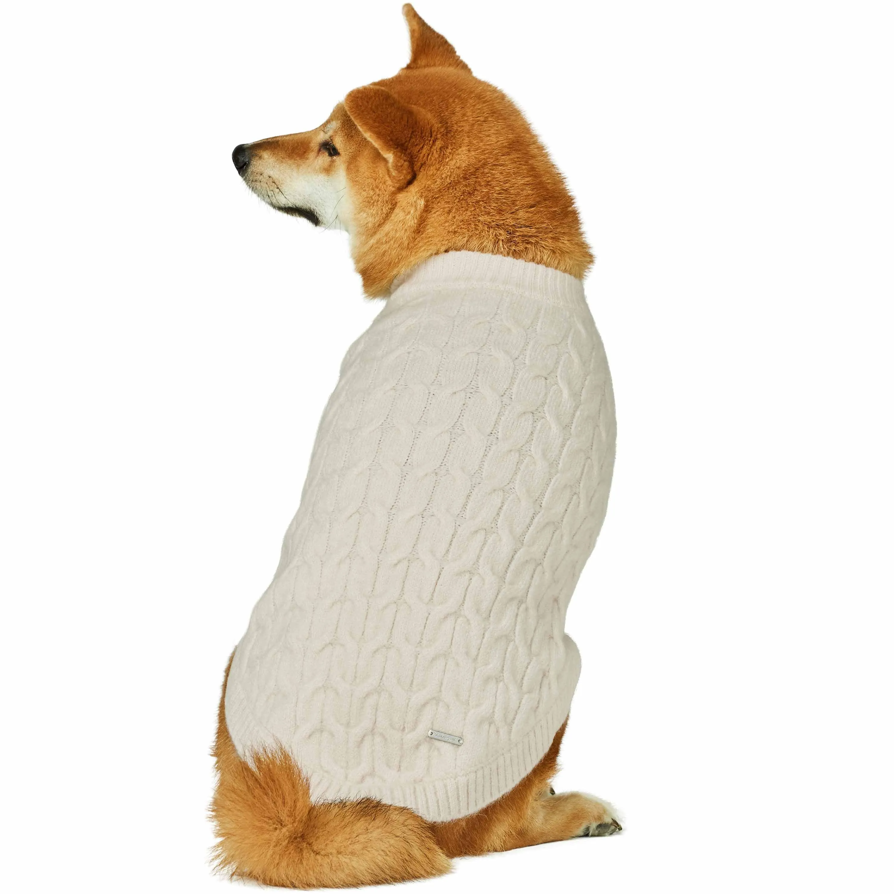 Fuzzy Textured Knit Dog Sweater, Crew-neck