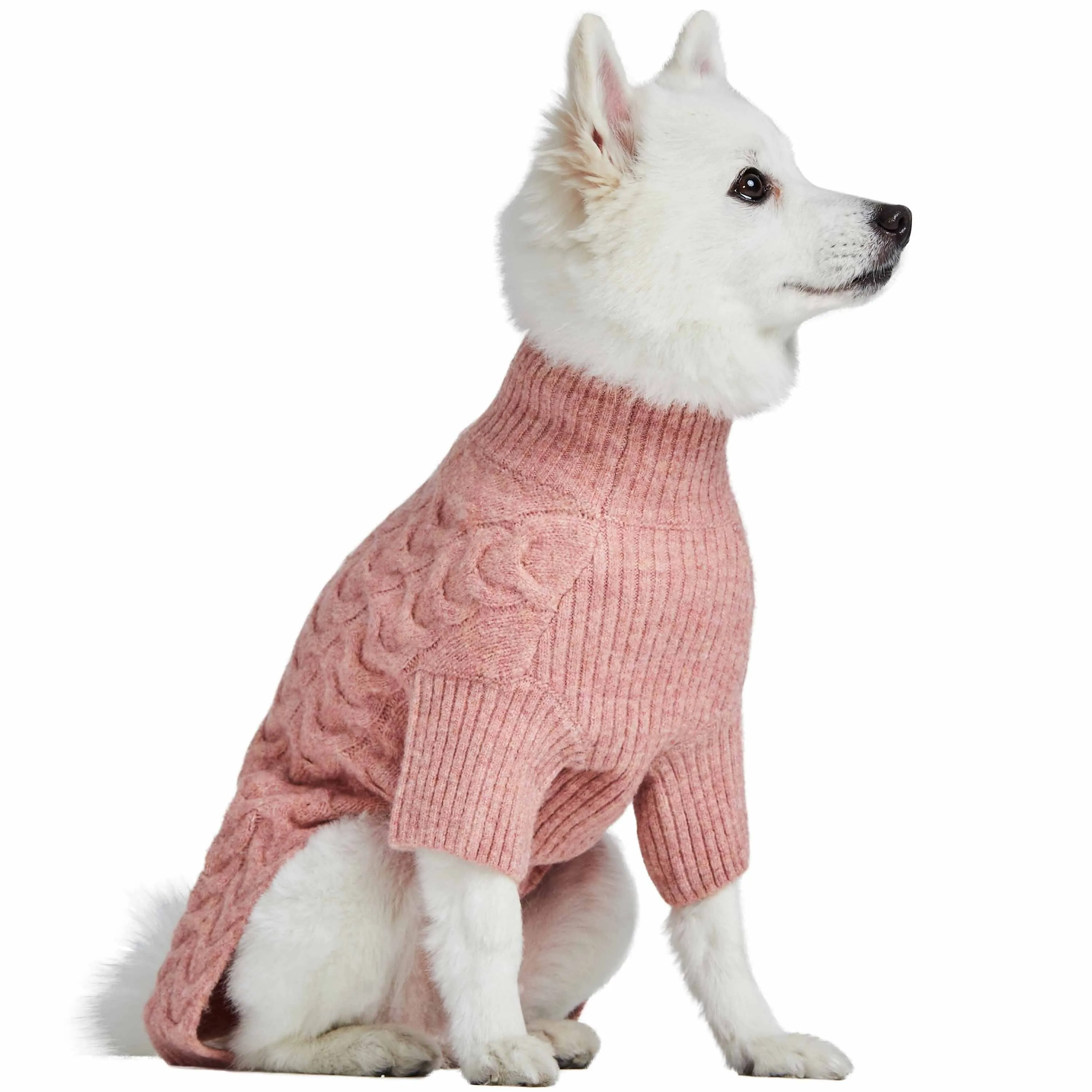 Fuzzy Textured Knit Dog Sweater, Turtle-neck