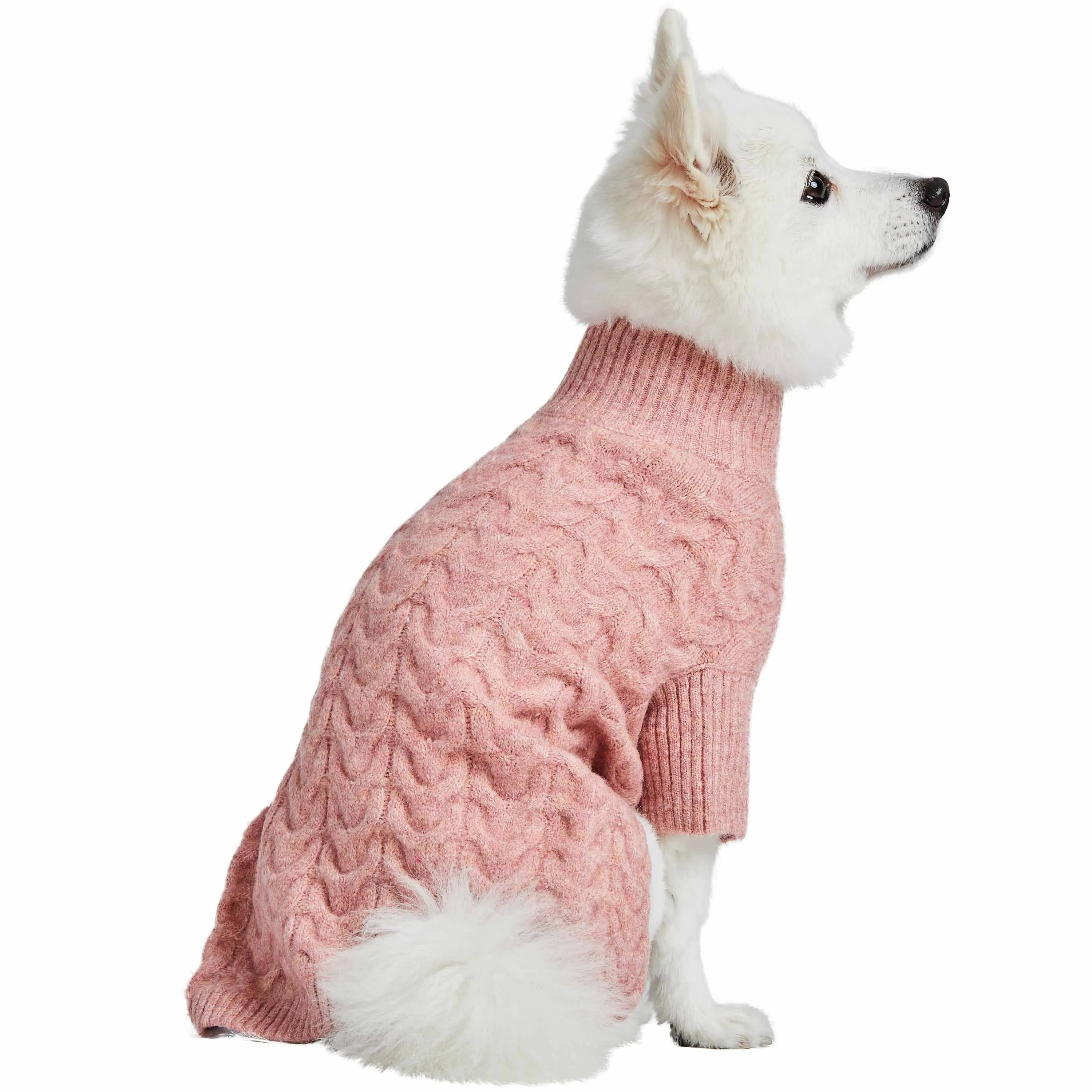 Fuzzy Textured Knit Dog Sweater, Turtle-neck