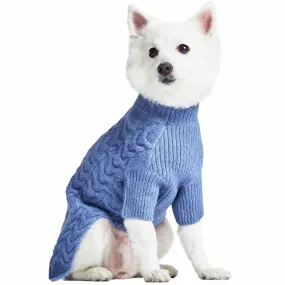 Fuzzy Textured Knit Dog Sweater, Turtle-neck